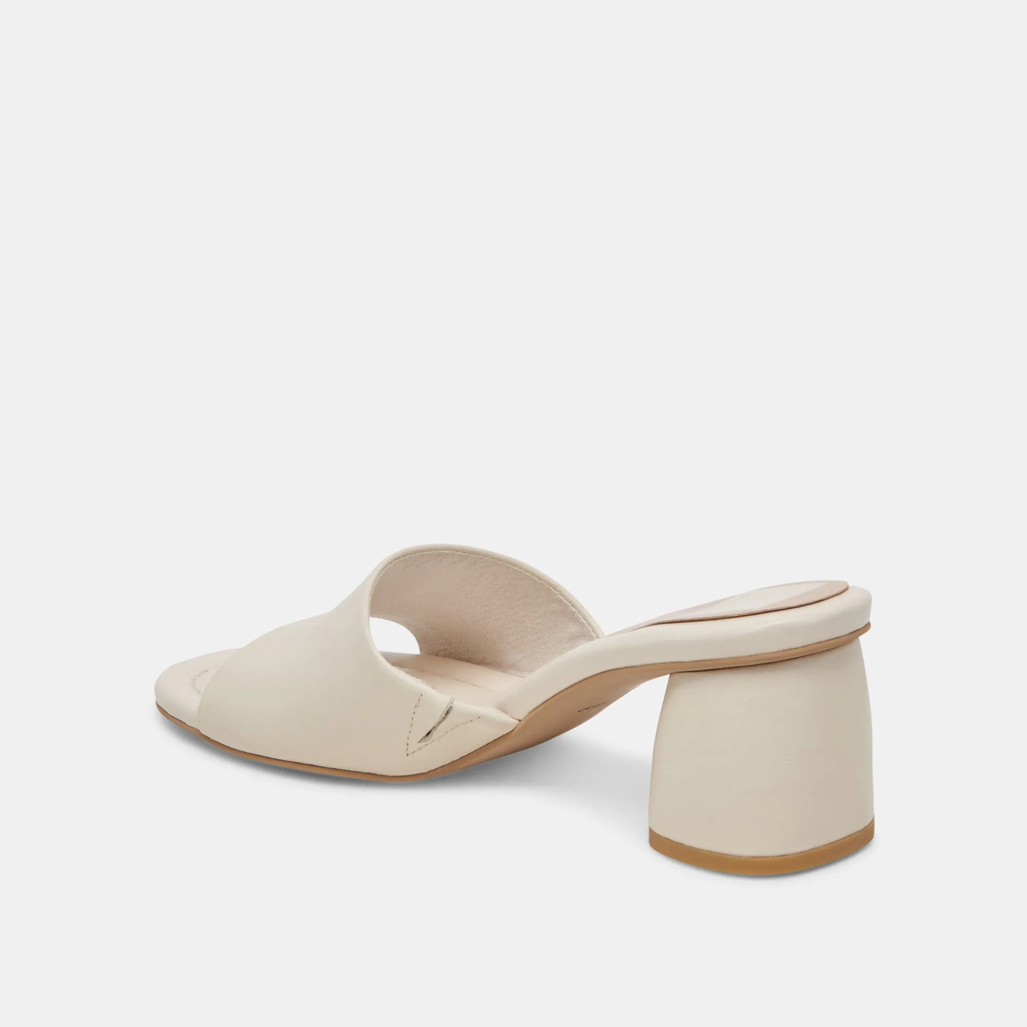 MINNY DRESS WIDE HEELS IVORY LEATHER Functional Walking Shoes Lightweight Base