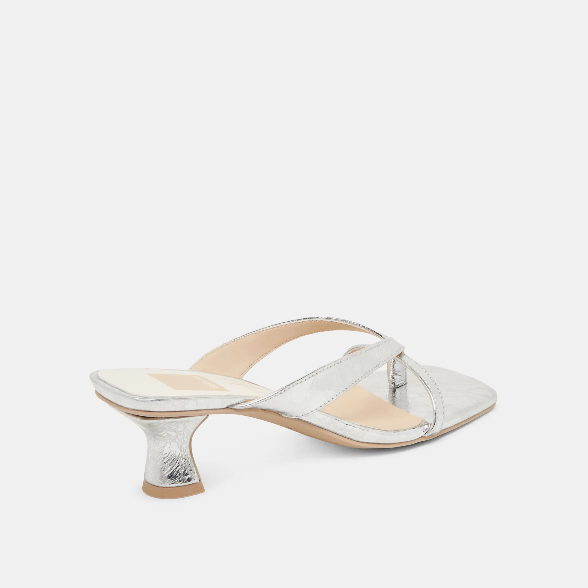 BREVEL HEELS SILVER DISTRESSED LEATHER Trendy Platform Heels Tuxedo Heels