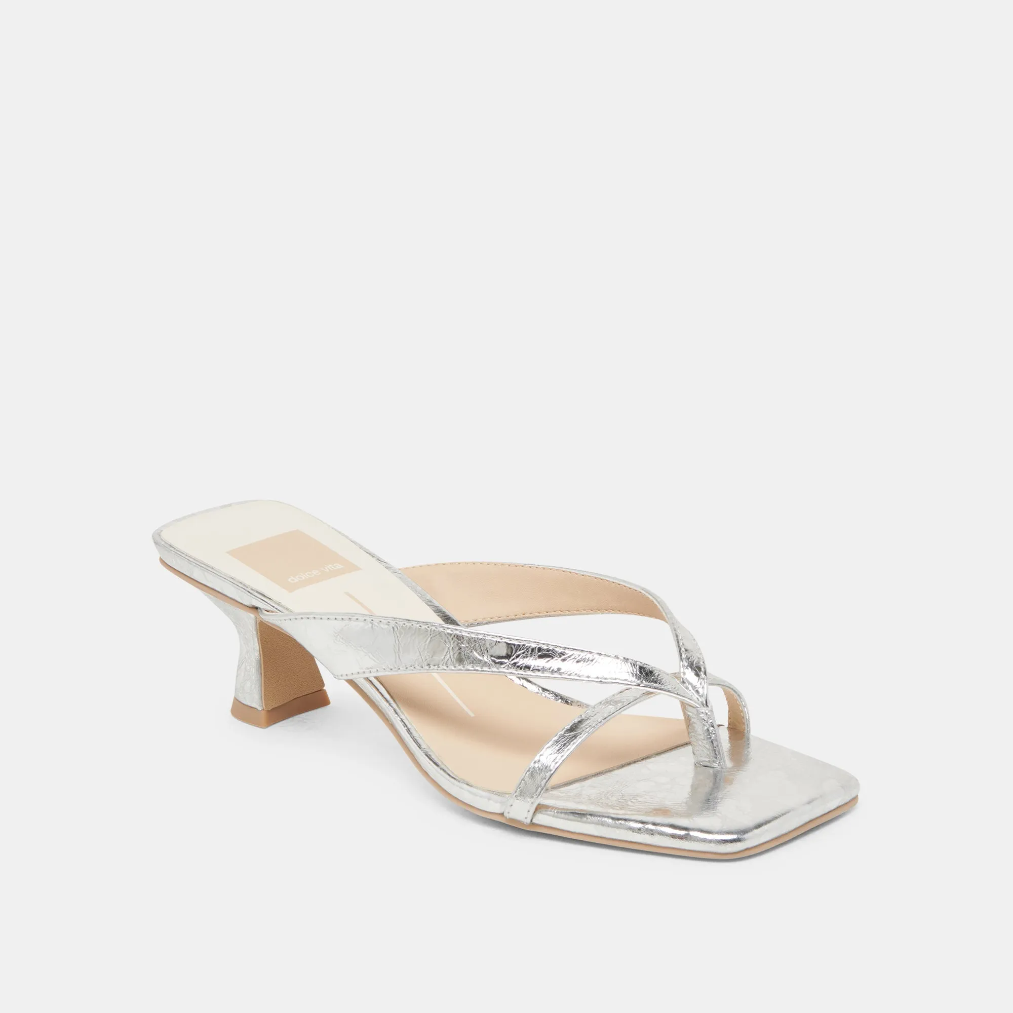 Soft Sandals BREVEL HEELS SILVER DISTRESSED LEATHER