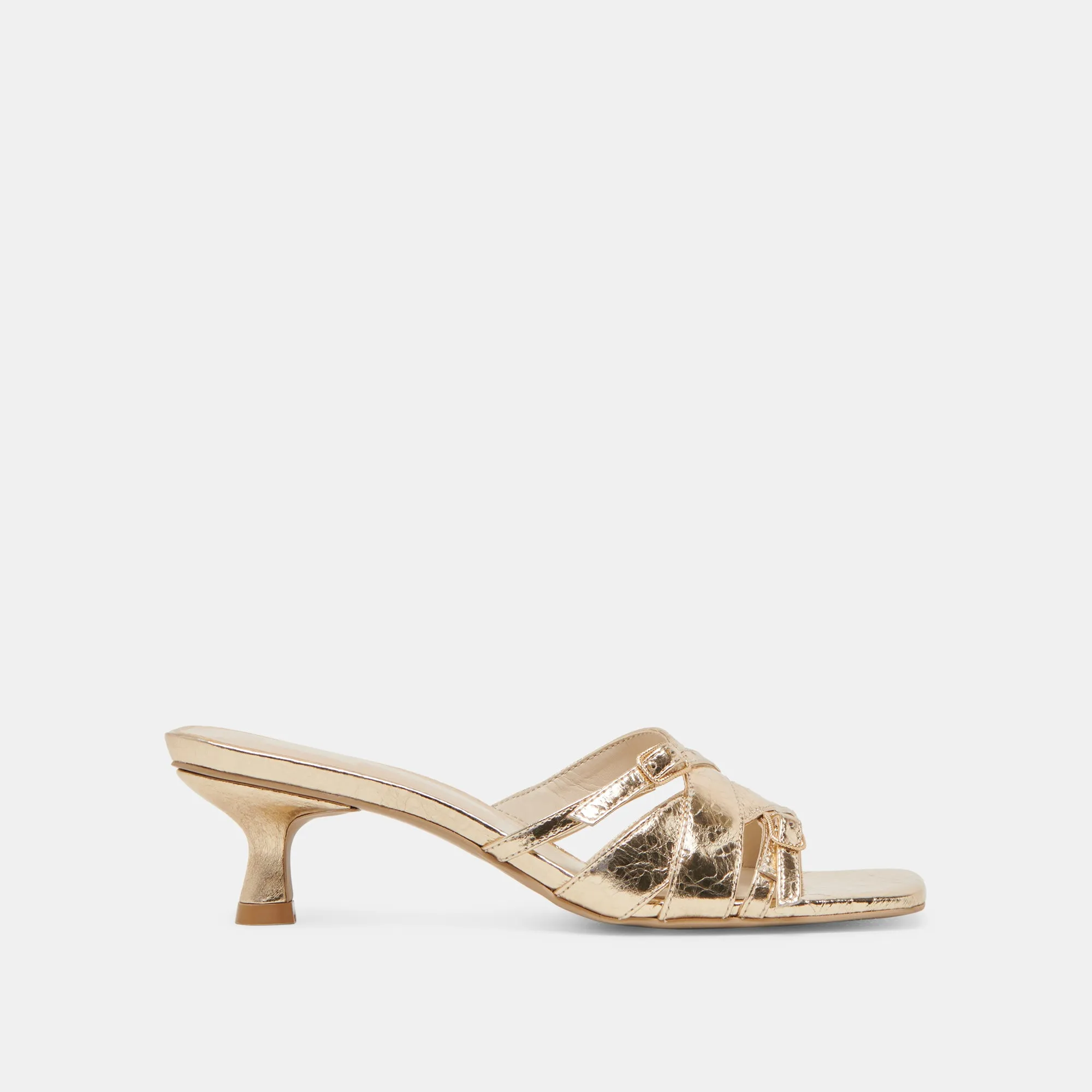 Bridal Stilettos Soft Sandals BRYANT HEELS GOLD DISTRESSED LEATHER