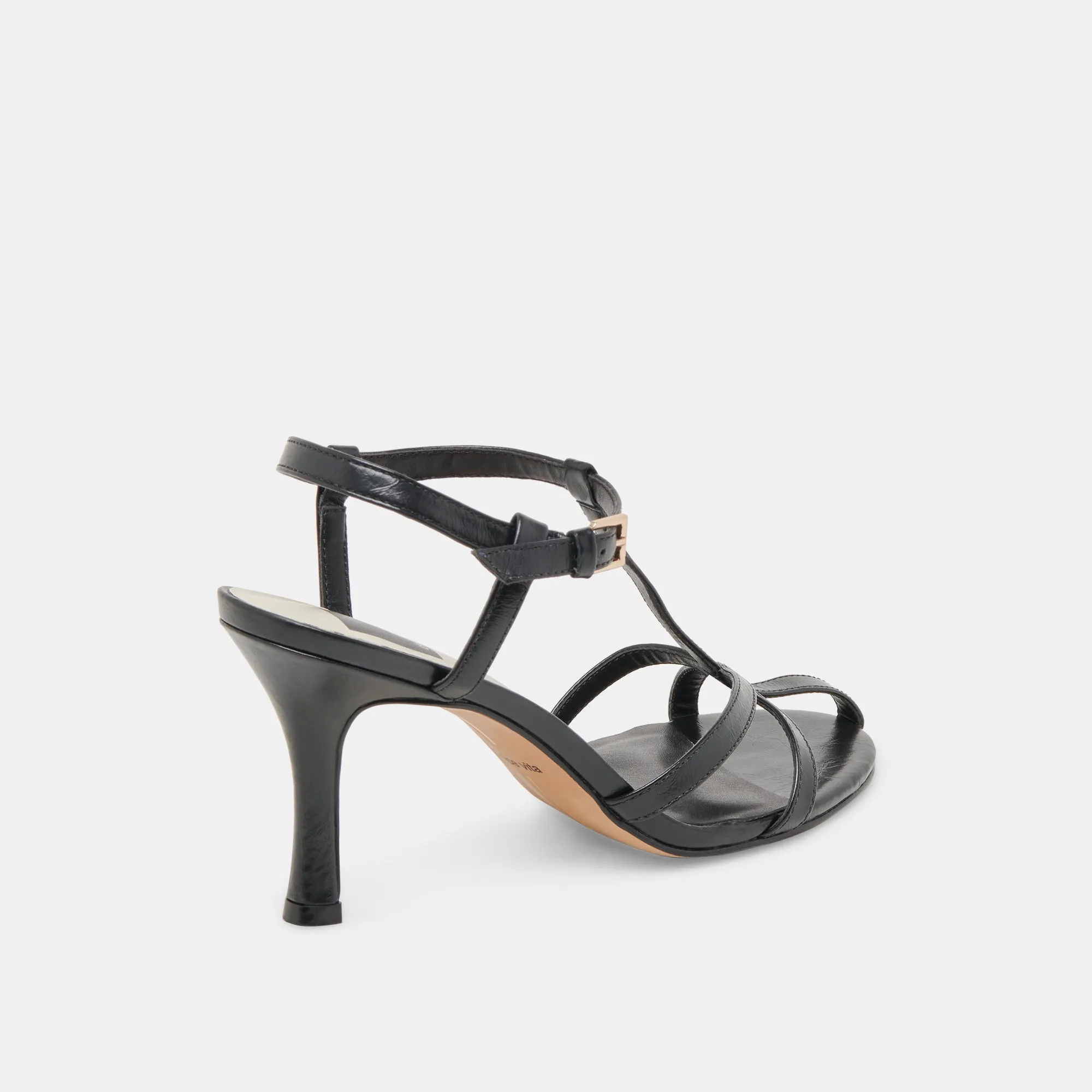 Slip-On Heels Luxury Heels for Office LIANE HEELS MIDNIGHT CRINKLE PATENT
