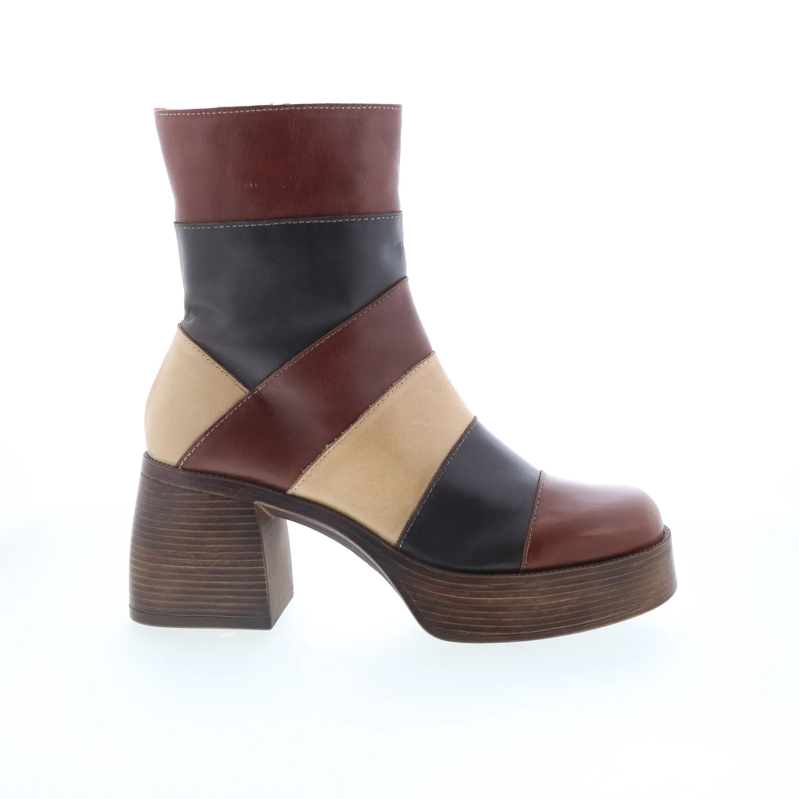 Soft Footbed Miz Mooz Danna Womens Brown Leather Zipper Ankle & Booties Boots