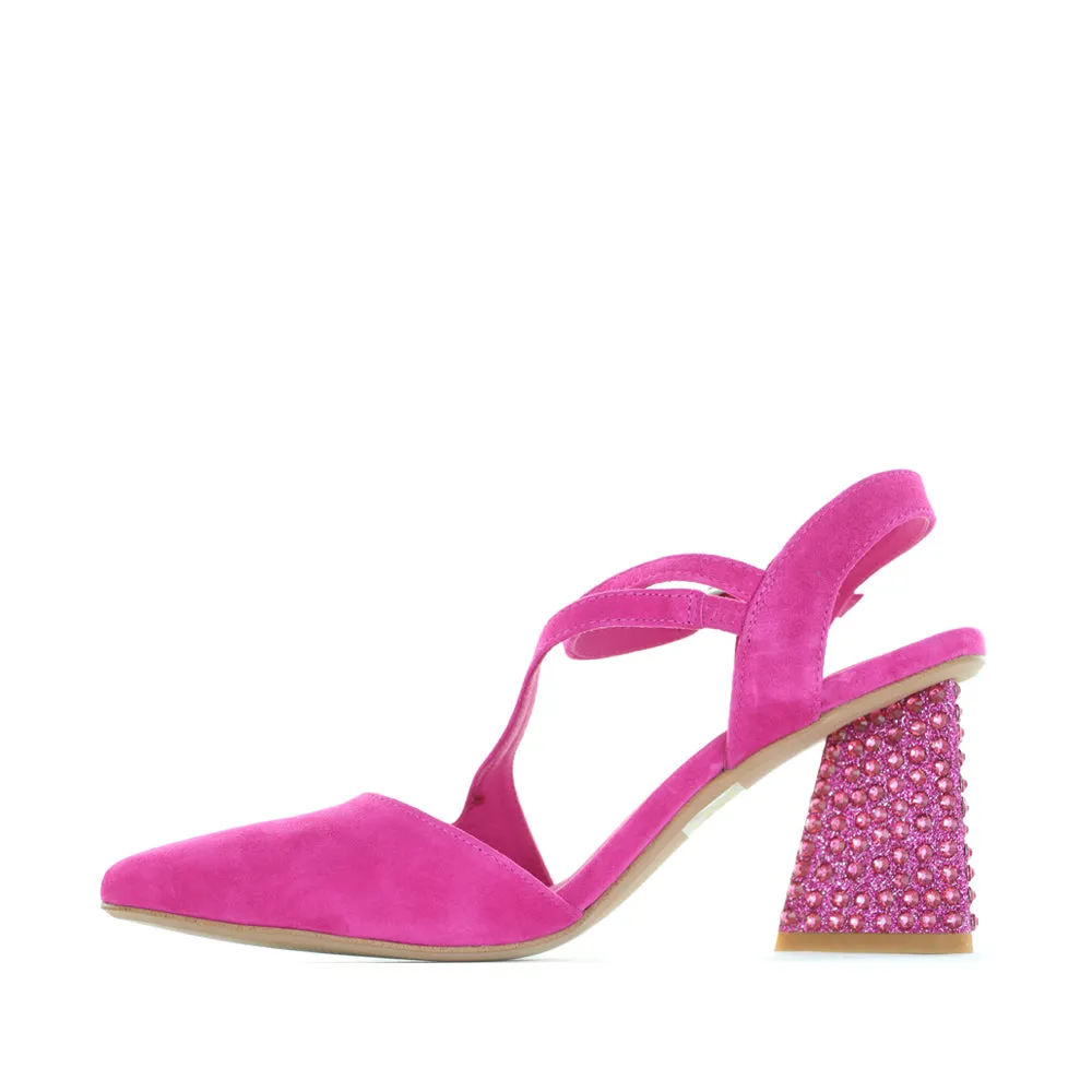 DJANGO & JULIETTE LAHTI FUCHSIA SUEDE Ballet-Inspired Heels Party Heels for Women