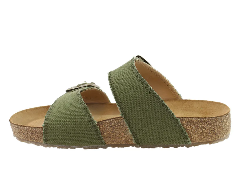 Comfort Path Haflinger Sandals Andrea Olive Canvas