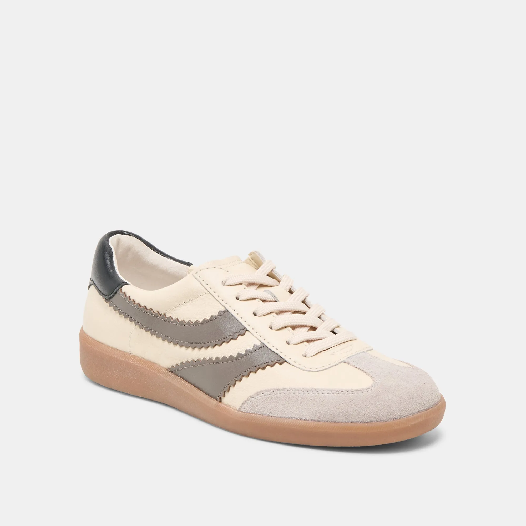 Elastic Fit breath easy MERIT SNEAKERS WHITE GREY LEATHER