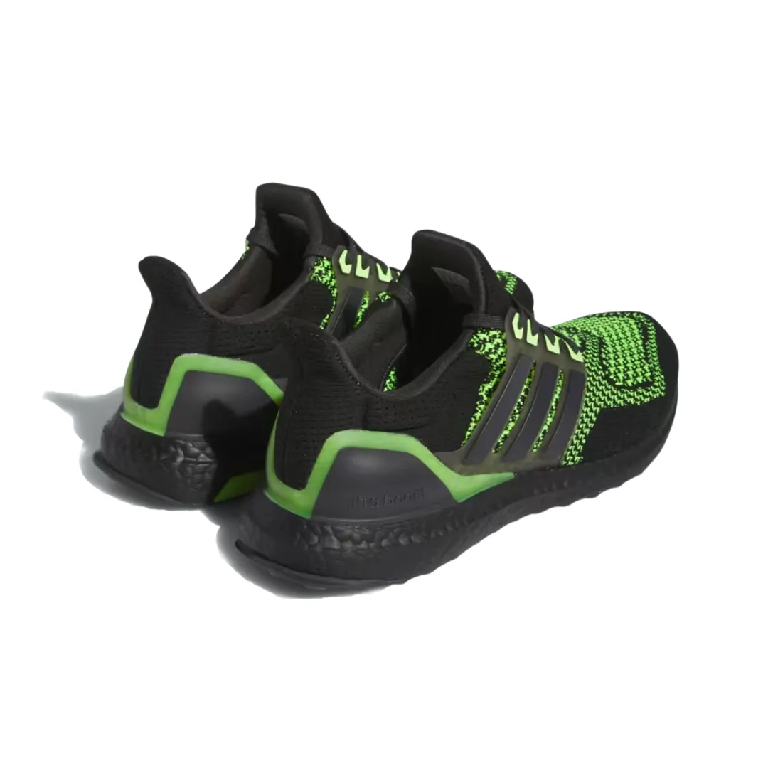 running with reflective gear mesh upper shoes ADIDAS ID9682 ULTRABOOST 1.0 MN'S (Medium) Black/Carbon/Lemon PrimeKnit Textile Running Shoes