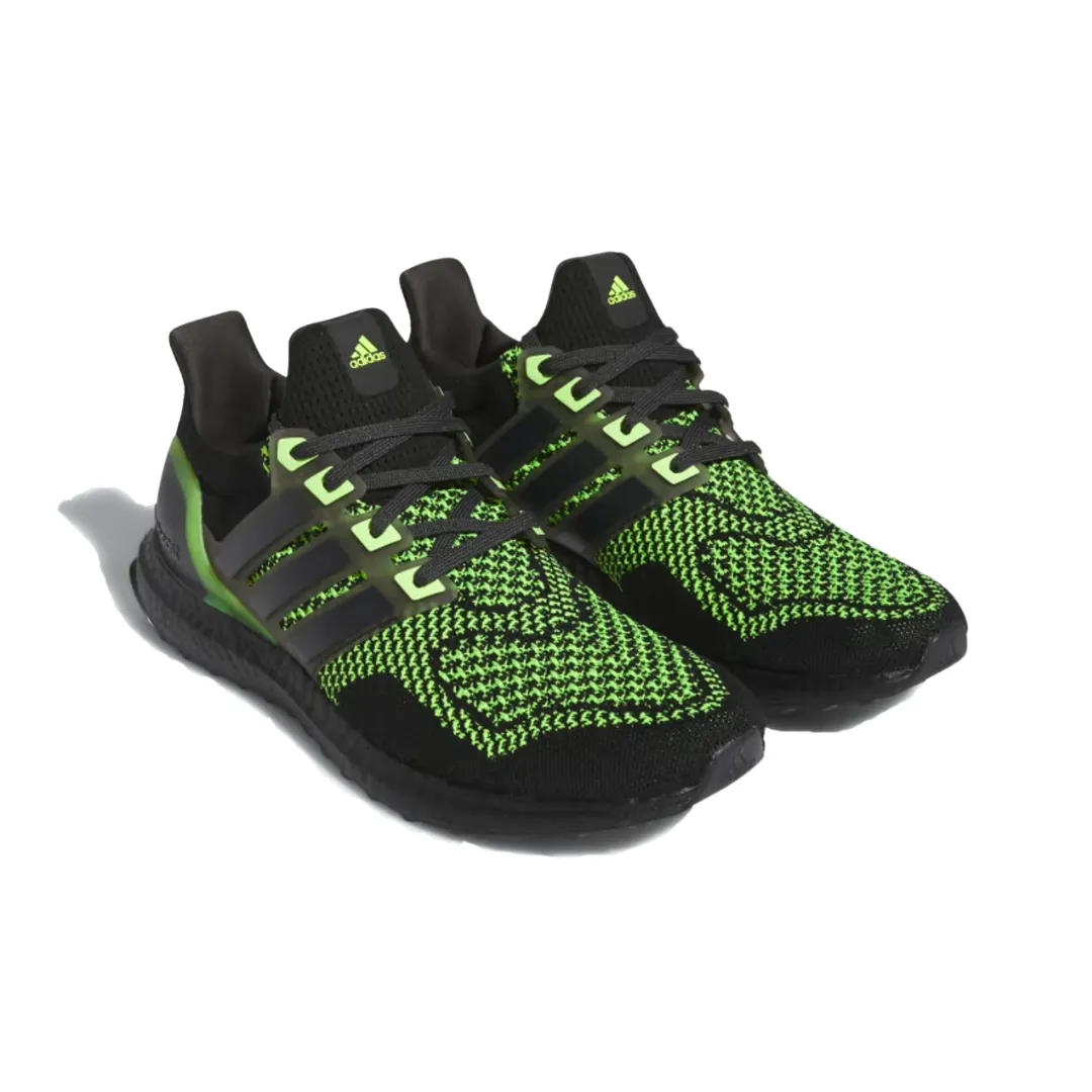 ADIDAS ID9682 ULTRABOOST 1.0 MN'S (Medium) Black/Carbon/Lemon PrimeKnit Textile Running Shoes running in a yoga studio shoes breathable shoe characteristics