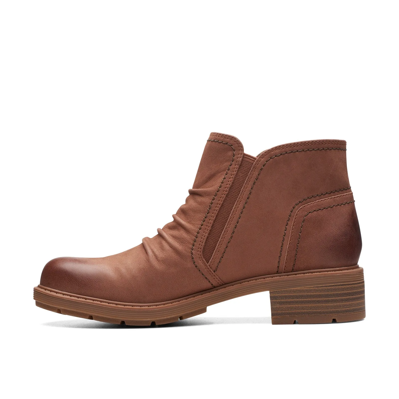 Clarks Hearth Dove 26174239 Womens Brown Nubuck Zipper Ankle & Booties Boots Chic Style