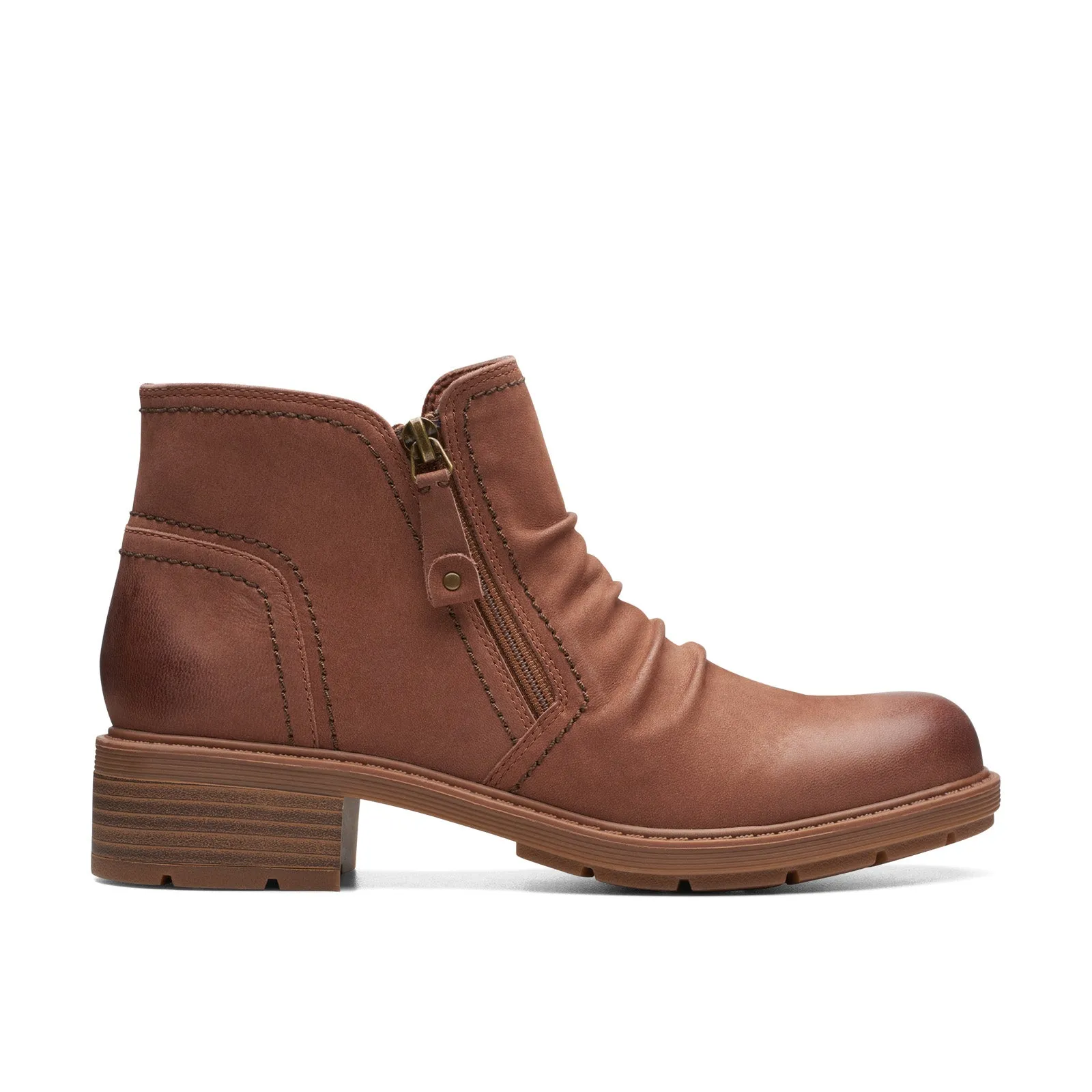 Travel Ready City Street Clarks Hearth Dove 26174239 Womens Brown Nubuck Zipper Ankle & Booties Boots