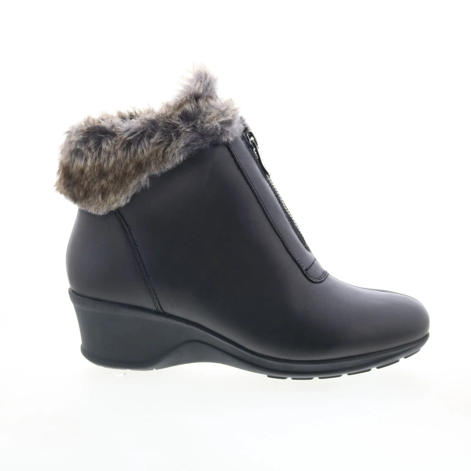 Easy Spirit Fairlae SEFAIRLAE Womens Black Wide Leather Casual Dress Boots Sport Inspired