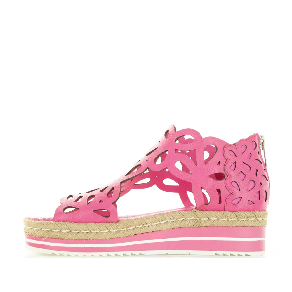 DJANGO & JULIETTE ADELY HOT PINK Bridal Footwear with Style Floral Stilettos