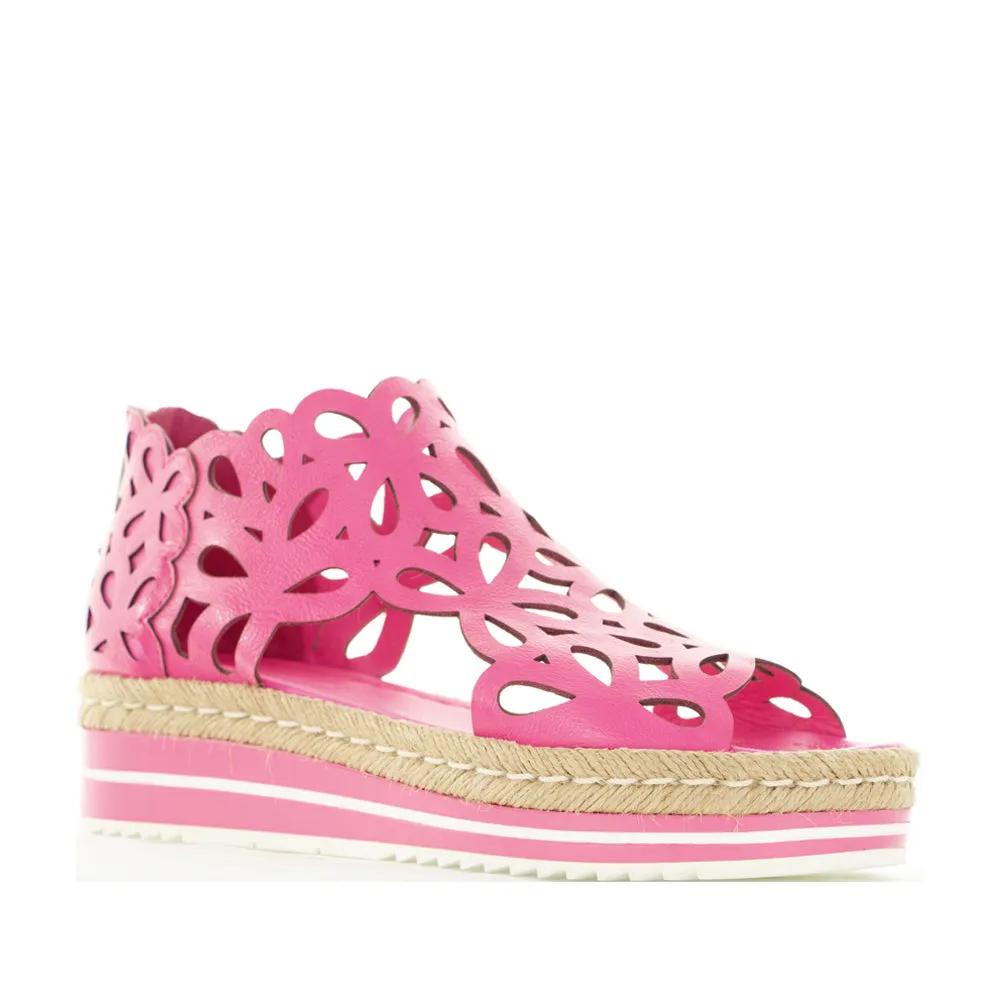 Floral Design Heels Sexy High Heels DJANGO & JULIETTE ADELY HOT PINK