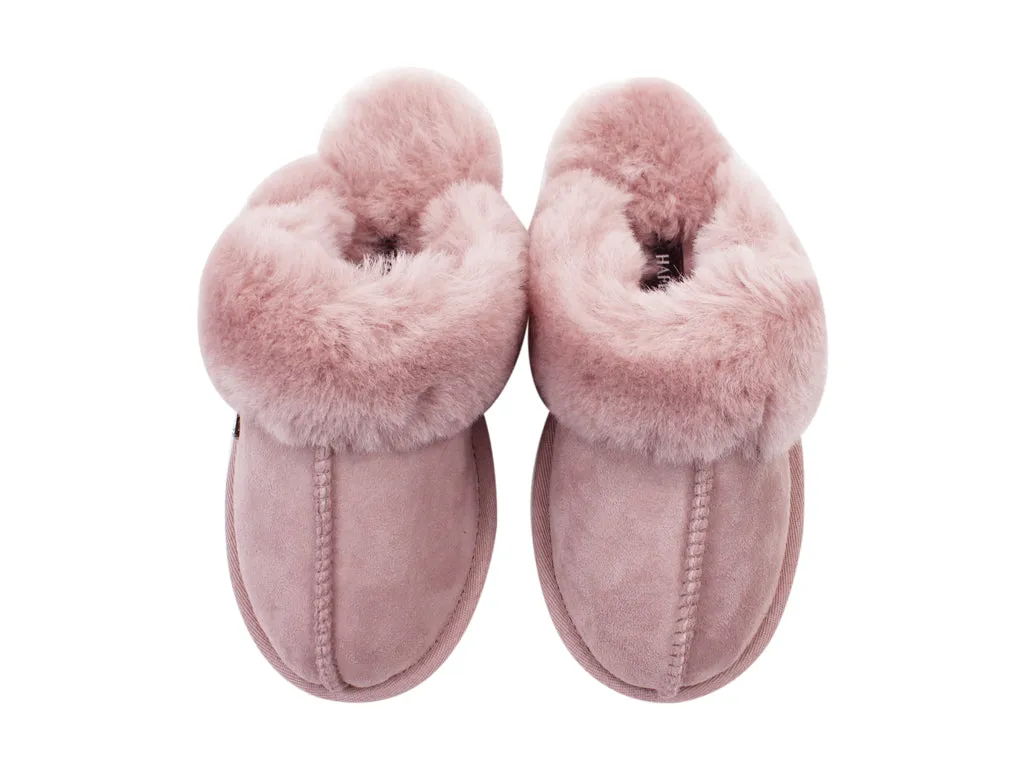 Haflinger Sheepskin Slippers North Star Rosewood Training Heel Cushioning