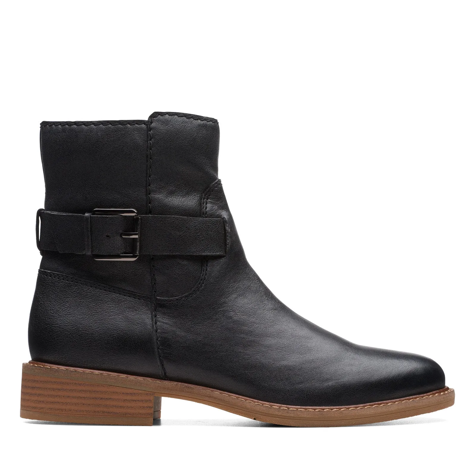 Moisture wicking Clarks Cologne Strap 26174771 Womens Black Wide Ankle & Booties Boots