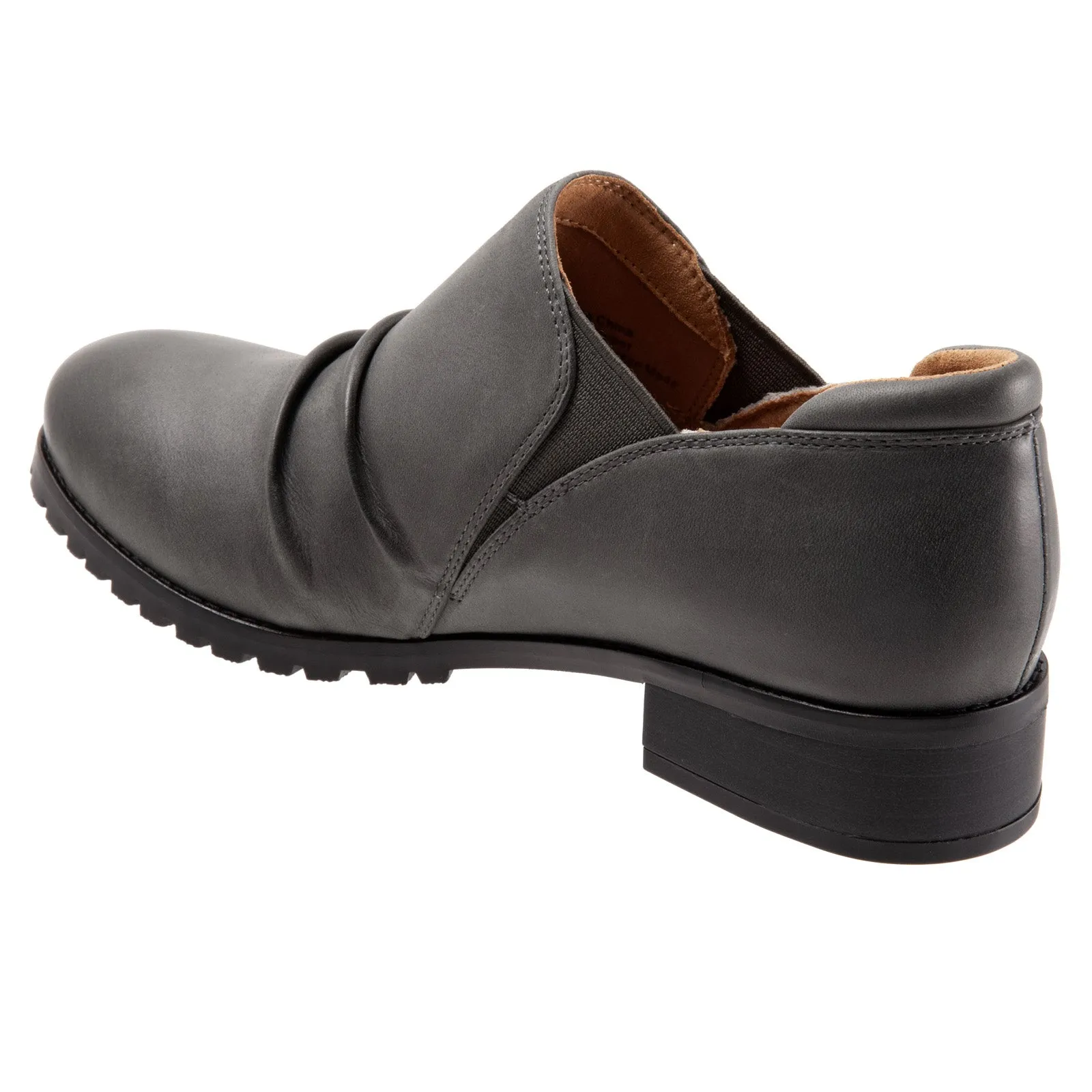Softwalk Mara S1956-075 Womens Gray Narrow Leather Ankle & Booties Boots Breathable Lining Durable Layer