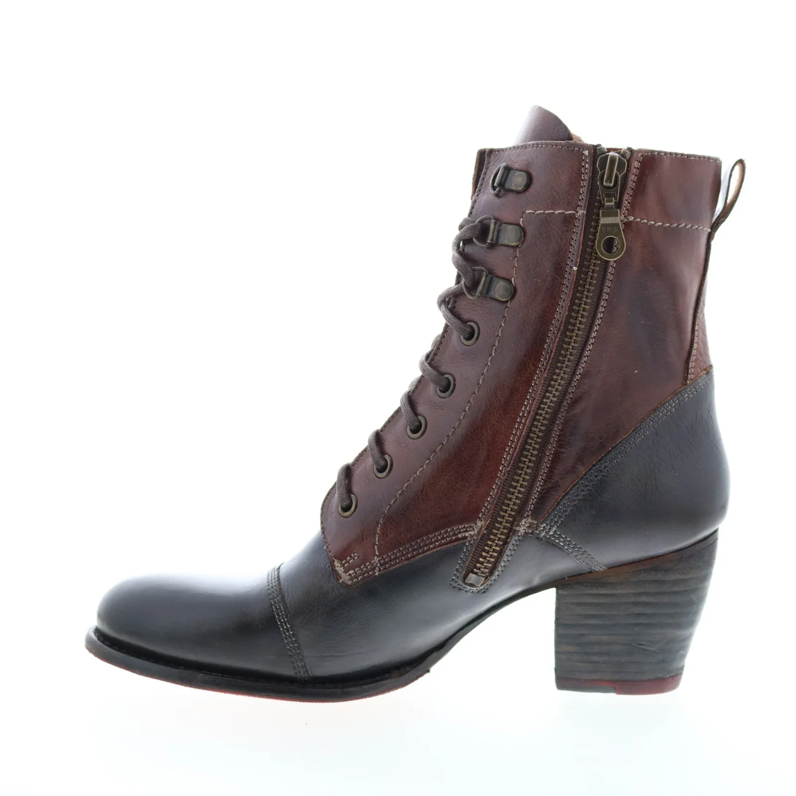 Bed Stu Judgement F385001 Womens Black Leather Lace Up Casual Dress Boots Cold Weather Rugged Terrain
