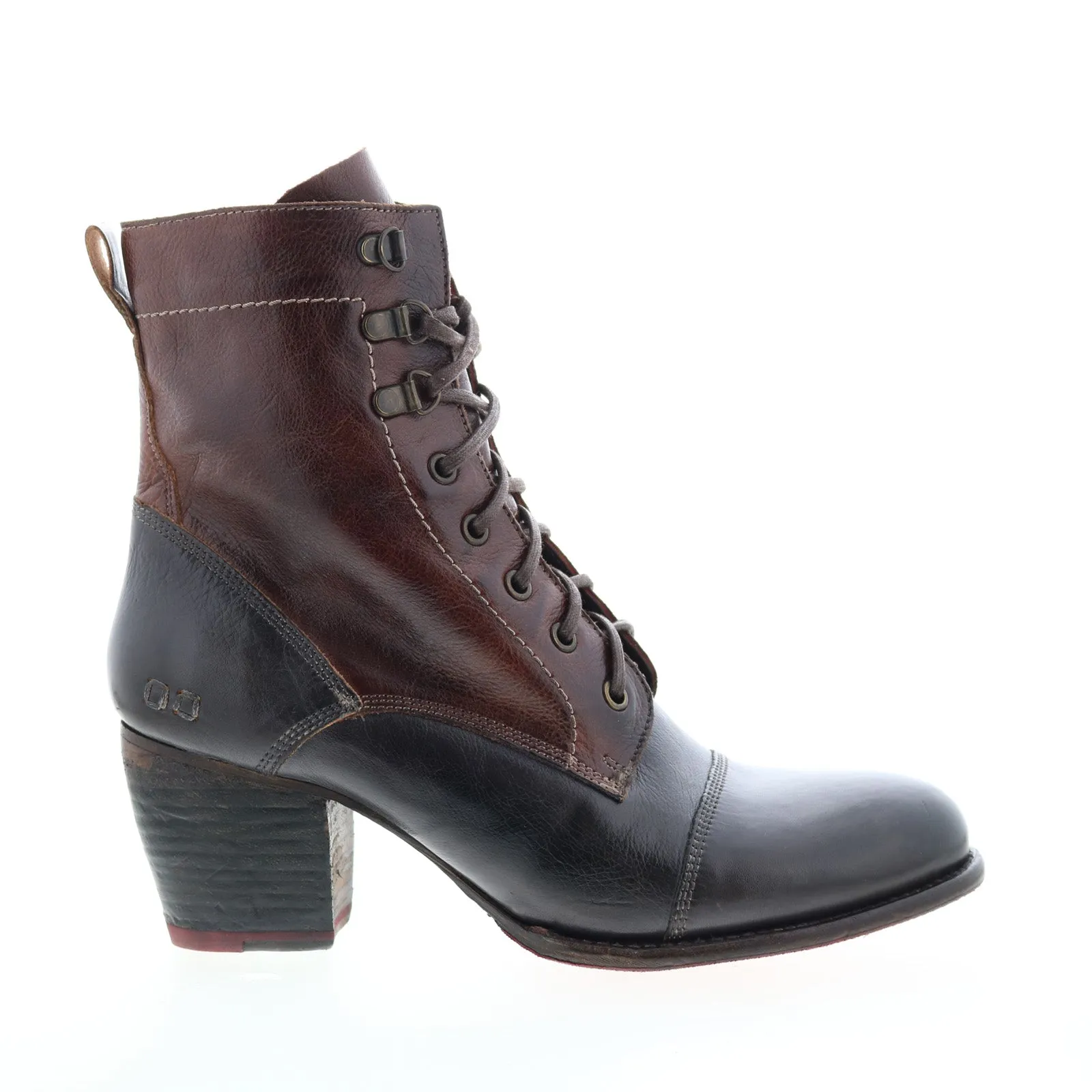 Casual Outfit Layered Support Bed Stu Judgement F385001 Womens Black Leather Lace Up Casual Dress Boots