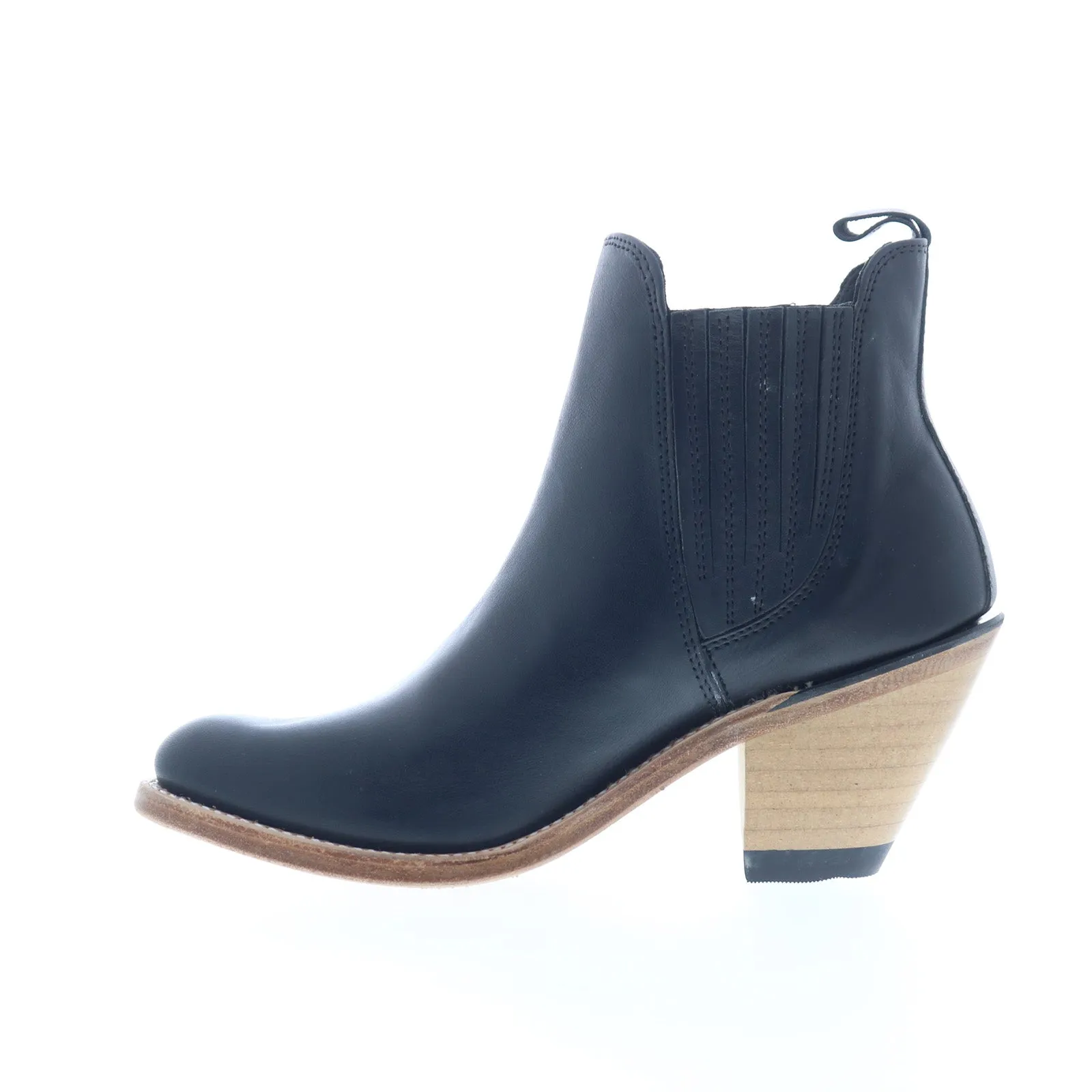 Trendy Style Jama Old West 18157 Womens Black Leather Slip On Cowboy Western Boots