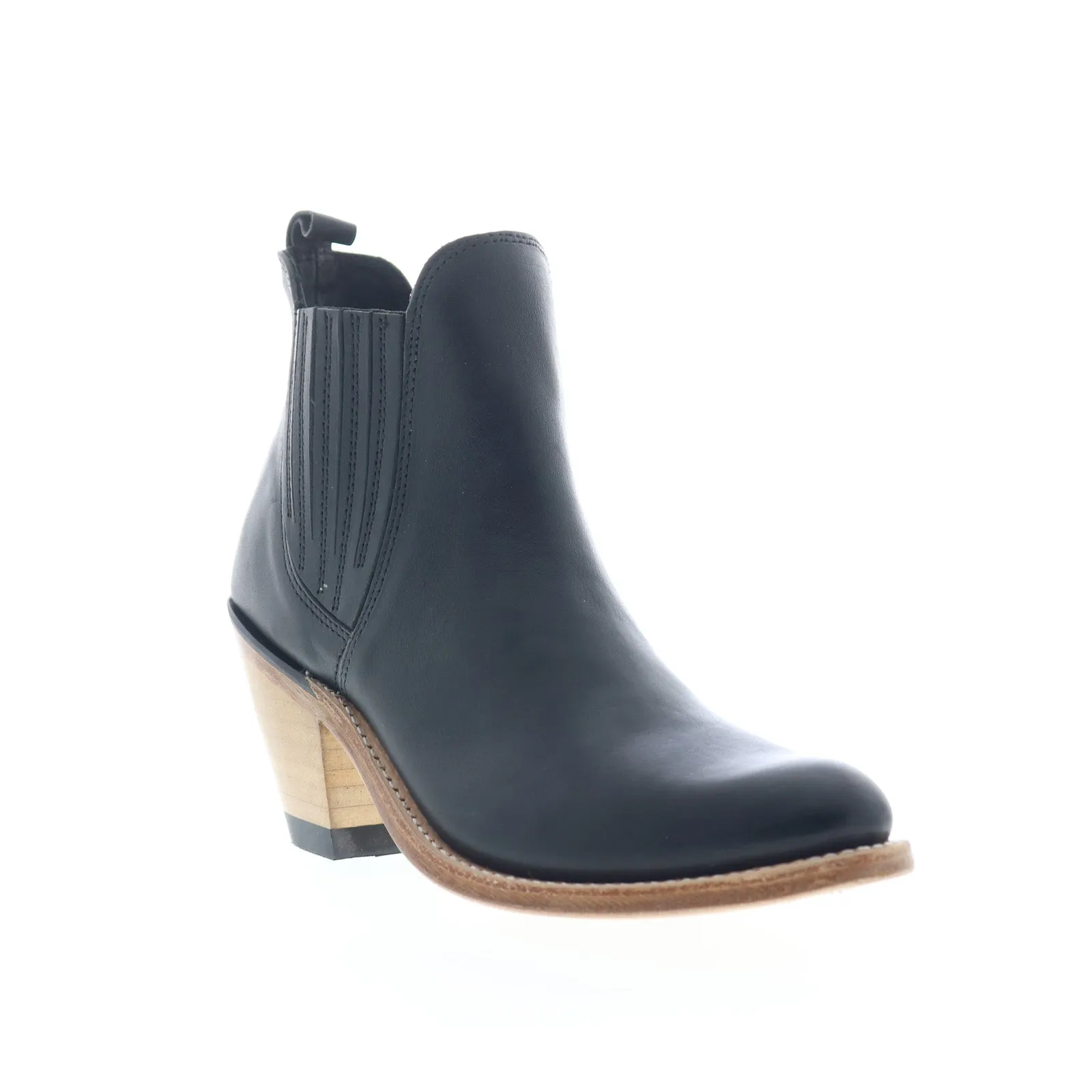 Low Profile Jama Old West 18157 Womens Black Leather Slip On Cowboy Western Boots