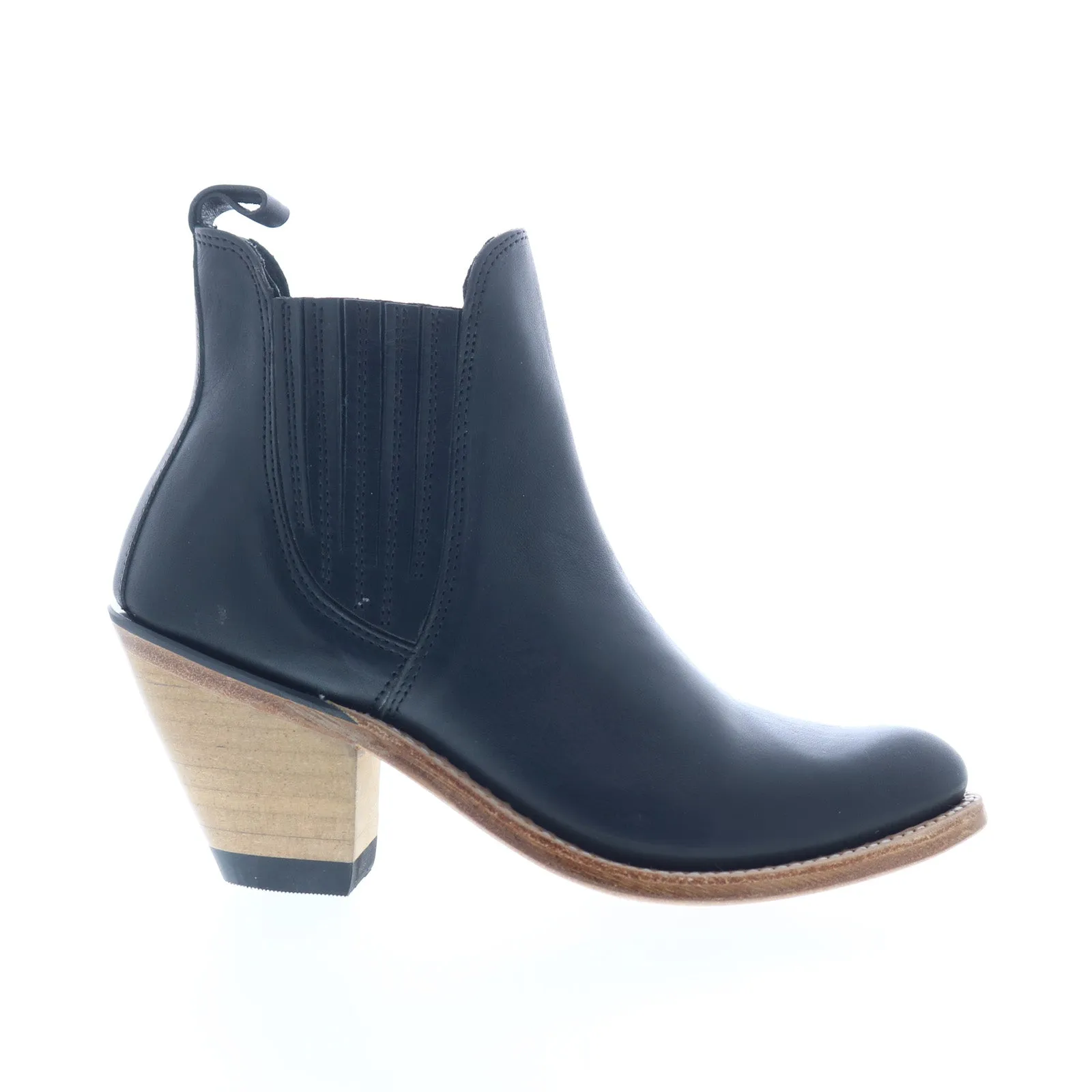 Jama Old West 18157 Womens Black Leather Slip On Cowboy Western Boots Classic Design