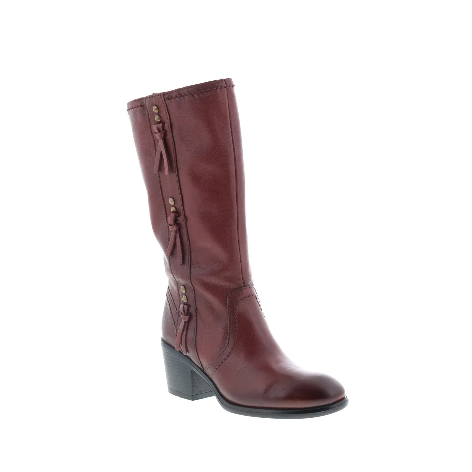 Miz Mooz Torrence Womens Burgundy Leather Zipper Knee High Boots Strong Laces Casual Day