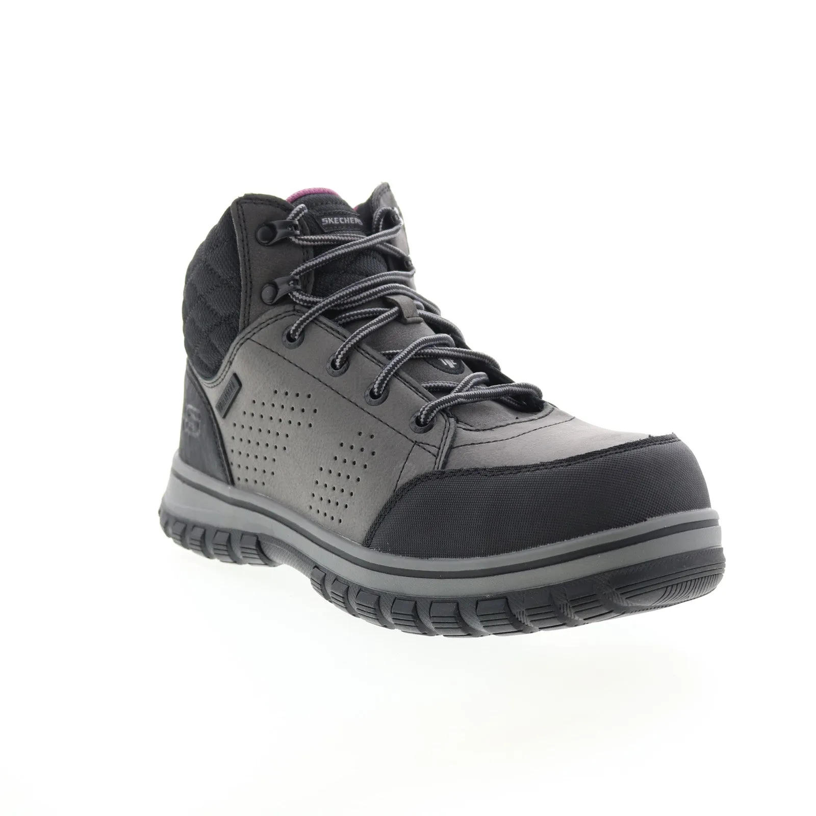Hill Climb Skechers Mccoll Composite Toe 108004 Womens Gray Nubuck Lace Up Work Boots