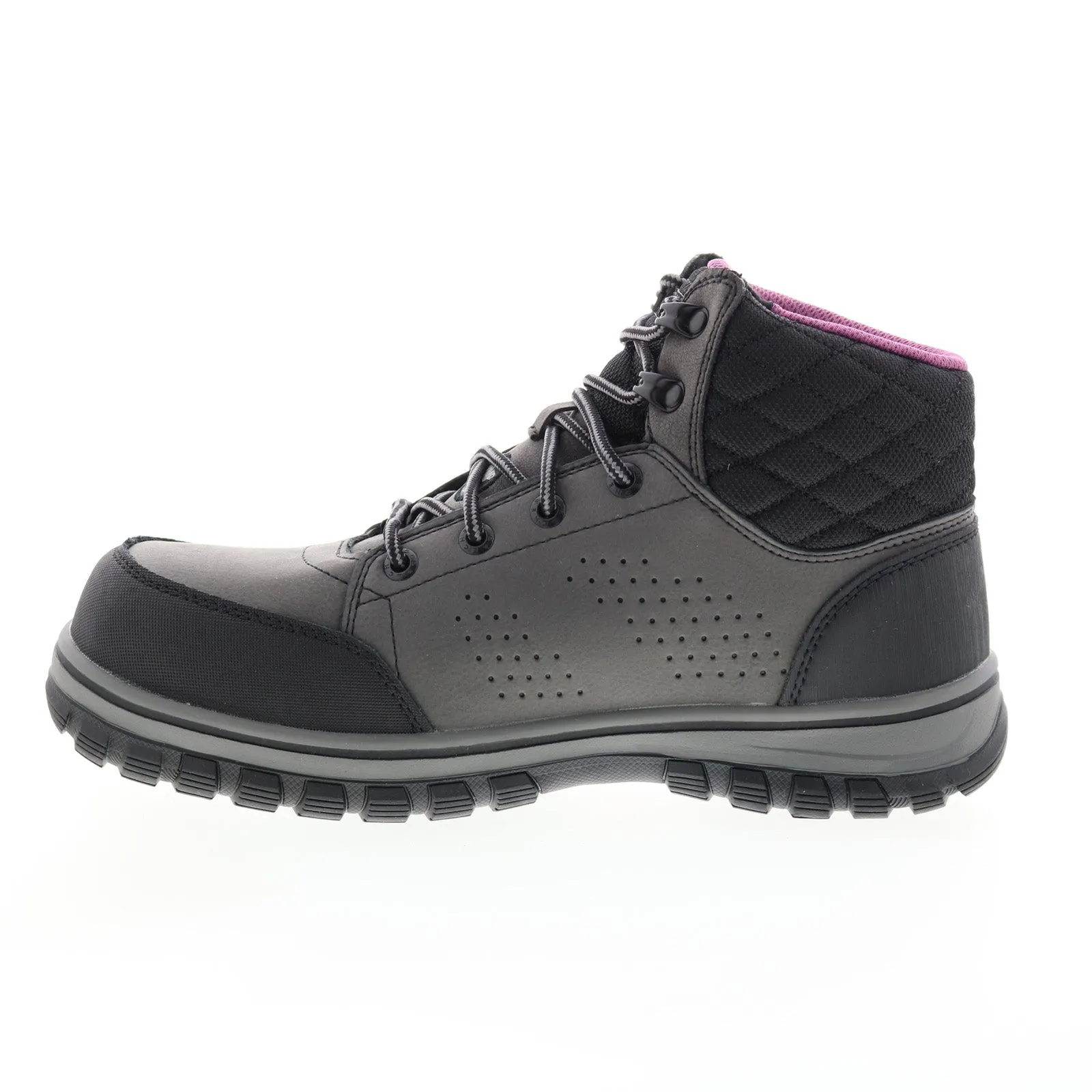 Insulated Comfort Skechers Mccoll Composite Toe 108004 Womens Gray Nubuck Lace Up Work Boots
