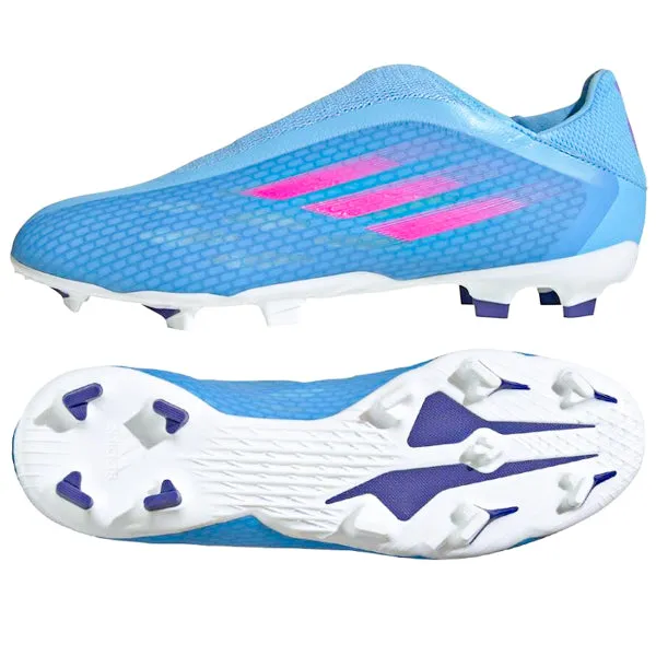 adidas X Speedflow .3 LL Firm Ground Soccer Cleats (Sky Rush/Team Shock) Quick Reflex Toe Alignment