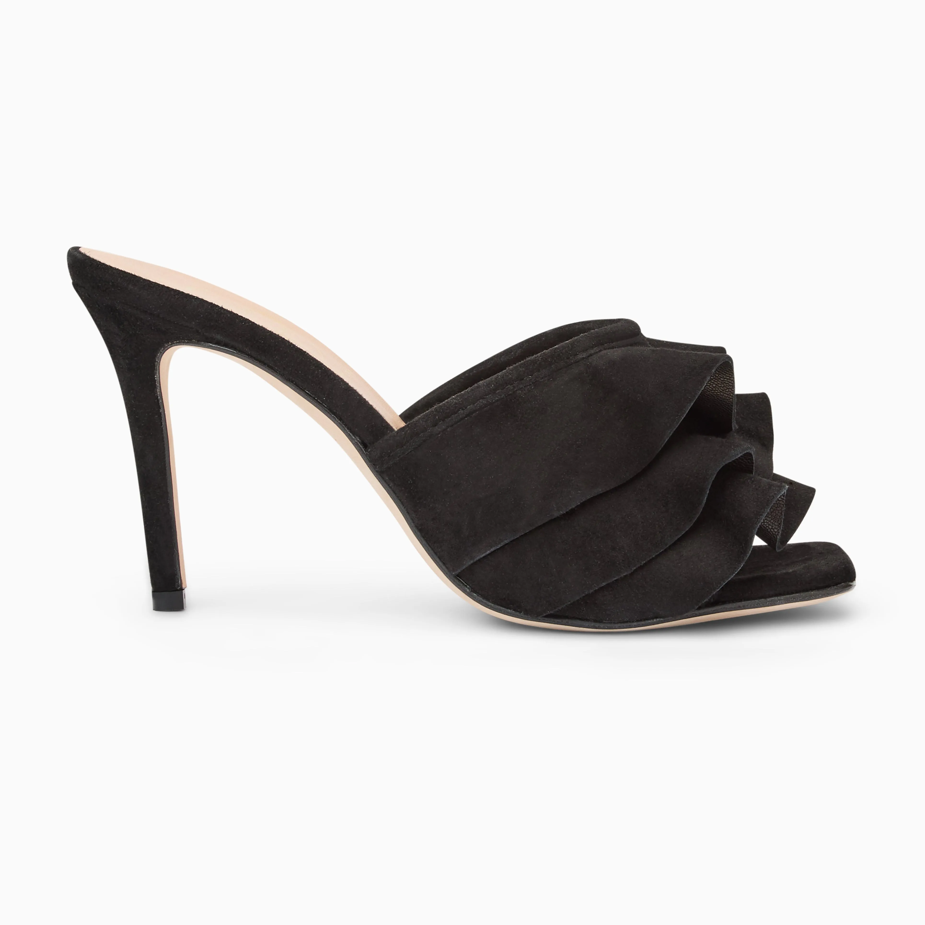 Beatrice Suede Ruffle Heel Zen Step