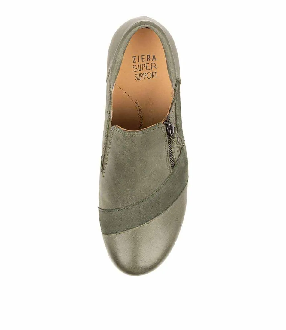 ZIERA SAGE ARMY OLIV LEA NUB All Day Slip Easy Foot Wear