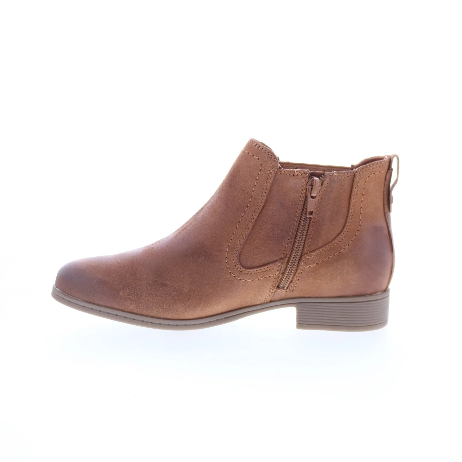 Cobb Hill Crosbie Panel CJ2618 Womens Brown Leather Ankle & Booties Boots Cushioned heel