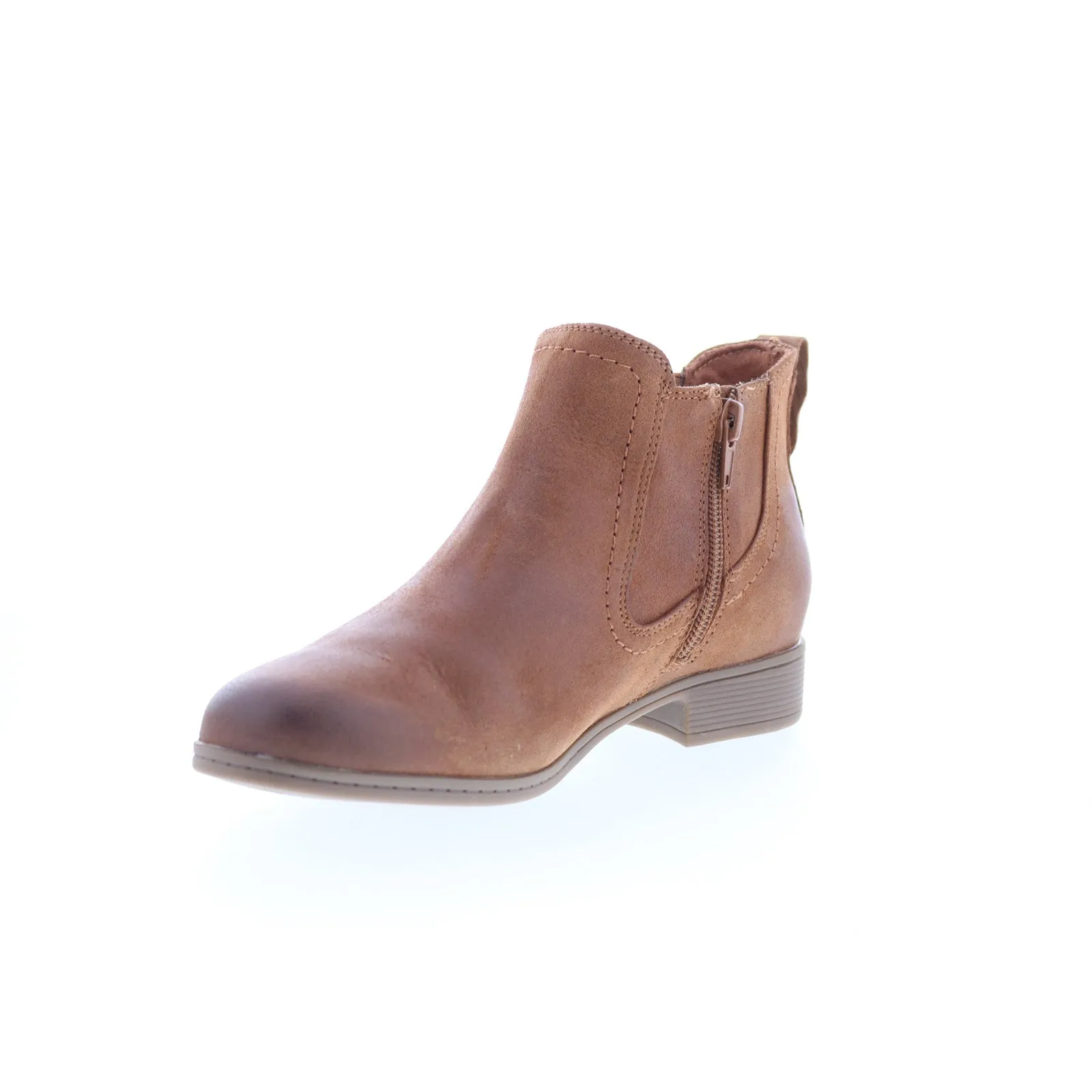 Cobb Hill Crosbie Panel CJ2618 Womens Brown Leather Ankle & Booties Boots Deep Tread Cozy Interior