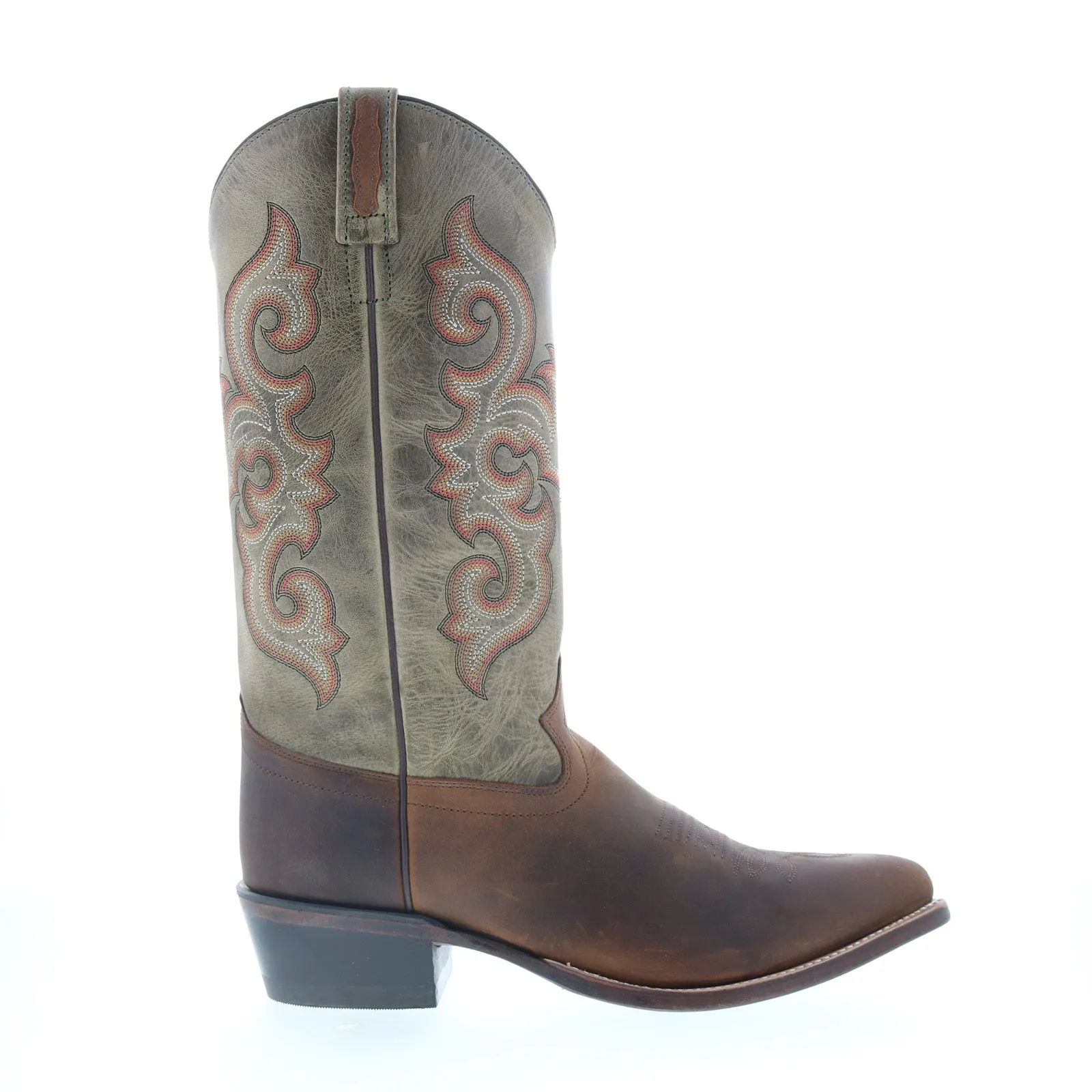 Jama Old West 5506 Mens Brown Leather Slip On Cowboy Western Boots Comfort Zone