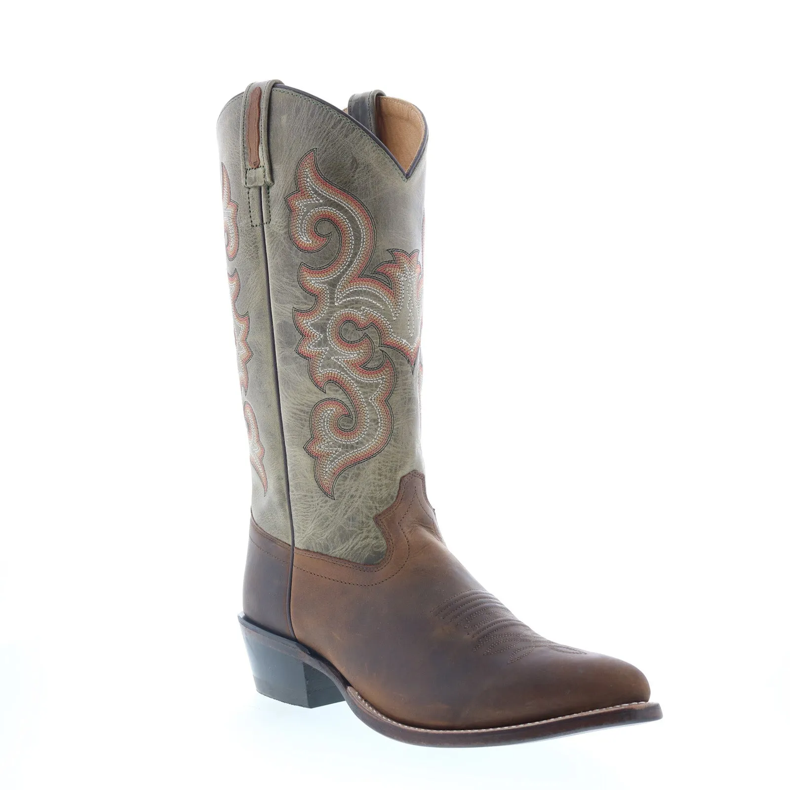 Quality Wear Snow Storm Jama Old West 5506 Mens Brown Leather Slip On Cowboy Western Boots