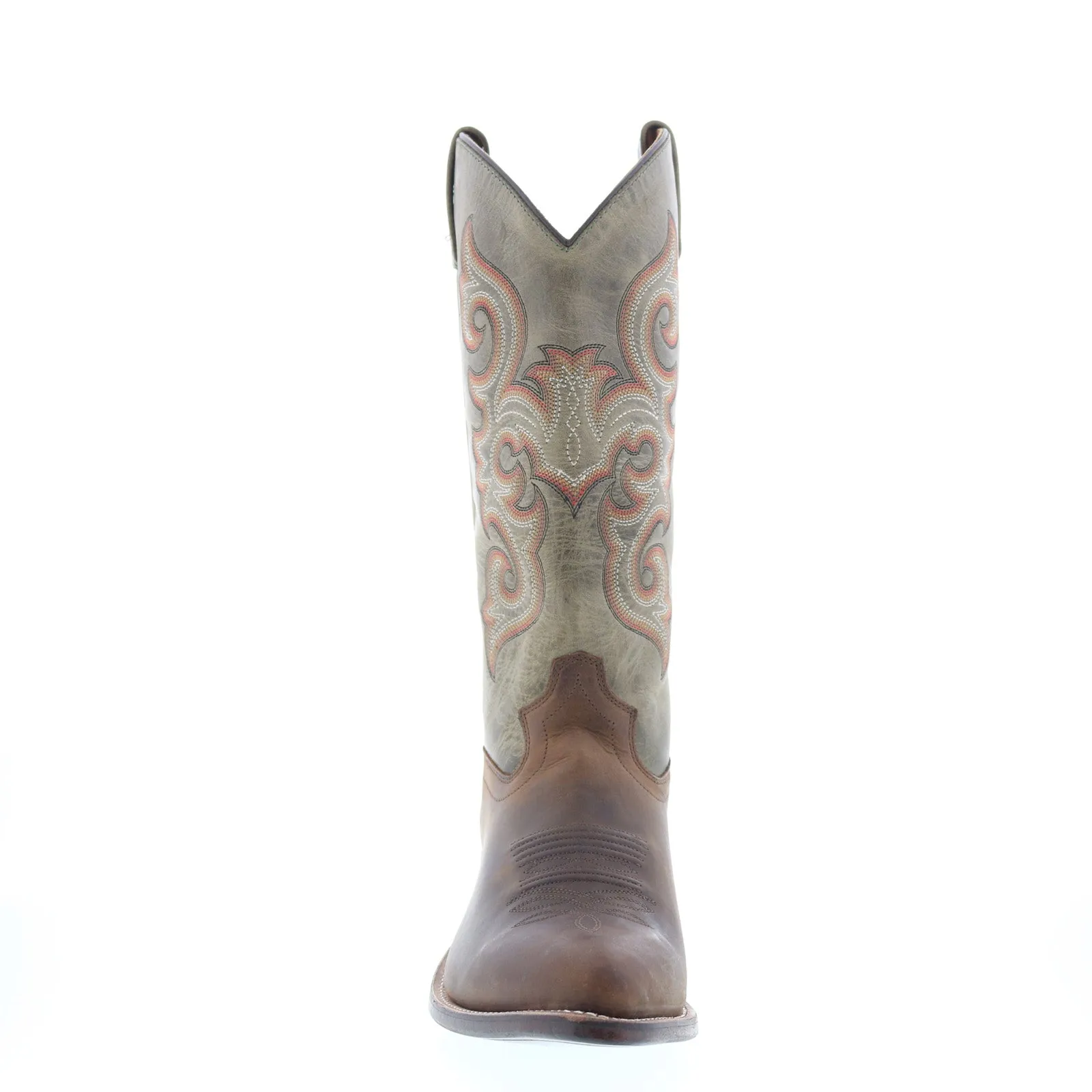 Smart Style Jama Old West 5506 Mens Brown Leather Slip On Cowboy Western Boots