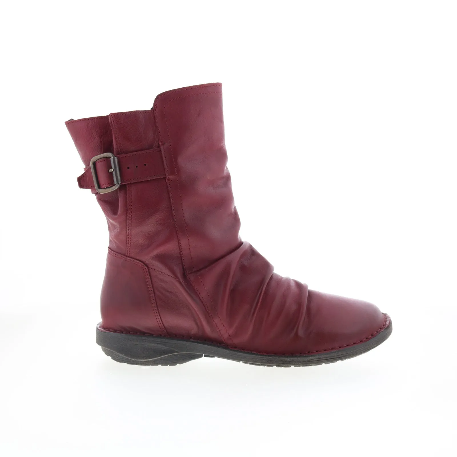 Miz Mooz Parade Womens Red Leather Zipper Casual Dress Boots Workplace Use Natural Fit