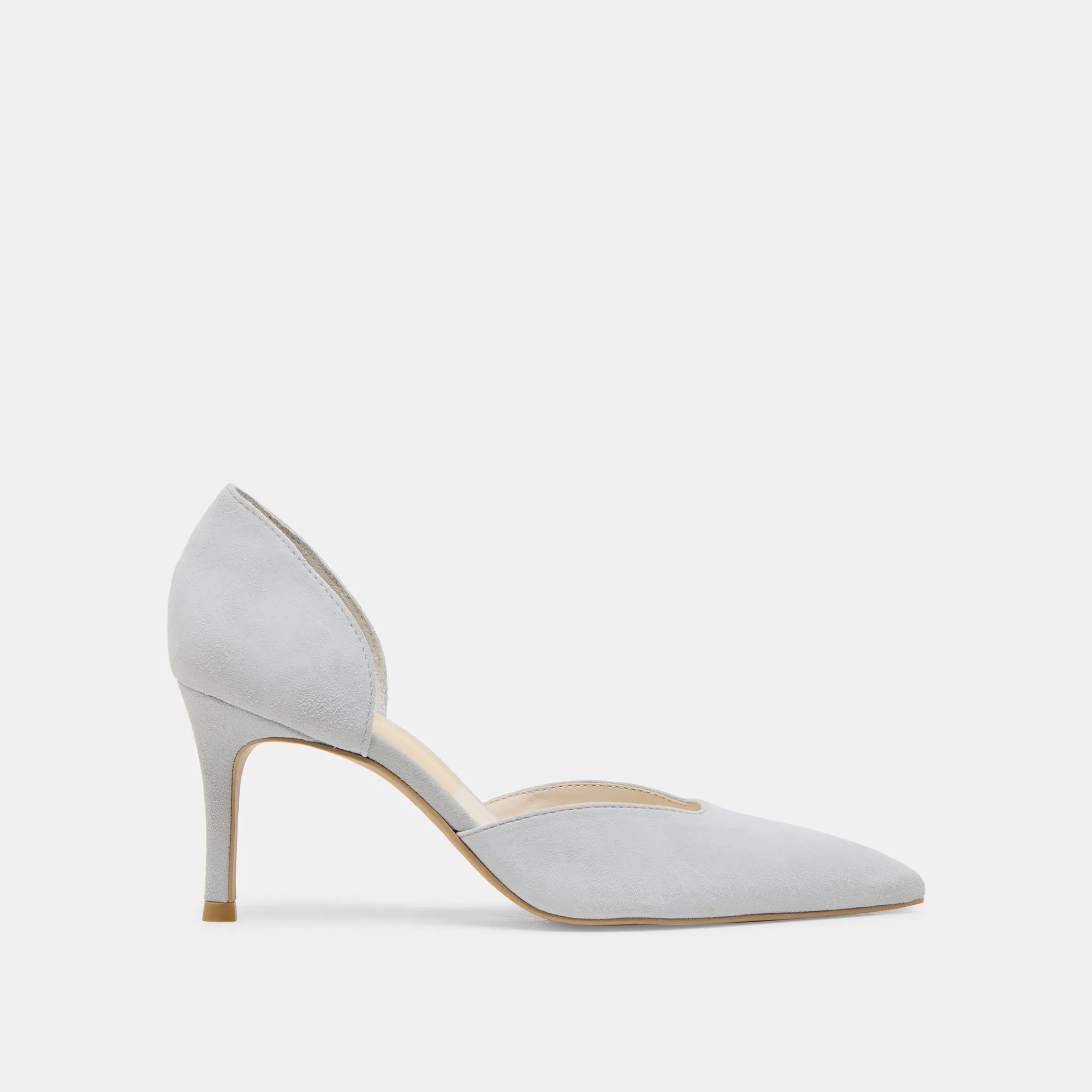 ELOY HEELS LIGHT BLUE SUEDE Soft Cushion Heels Cute Party Heels