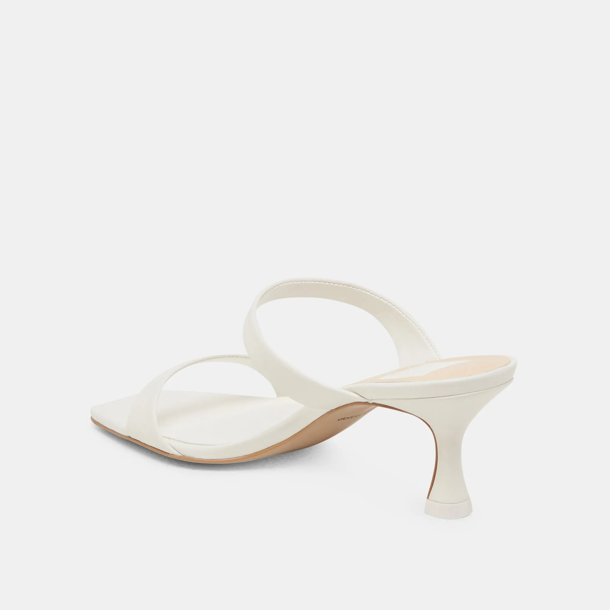 Breathable GENORA WIDE HEELS WHITE LEATHER