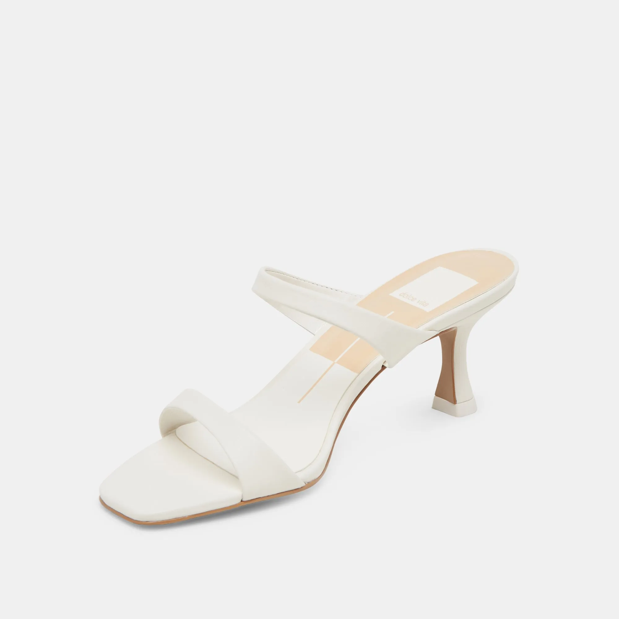 Affordable GENORA WIDE HEELS WHITE LEATHER