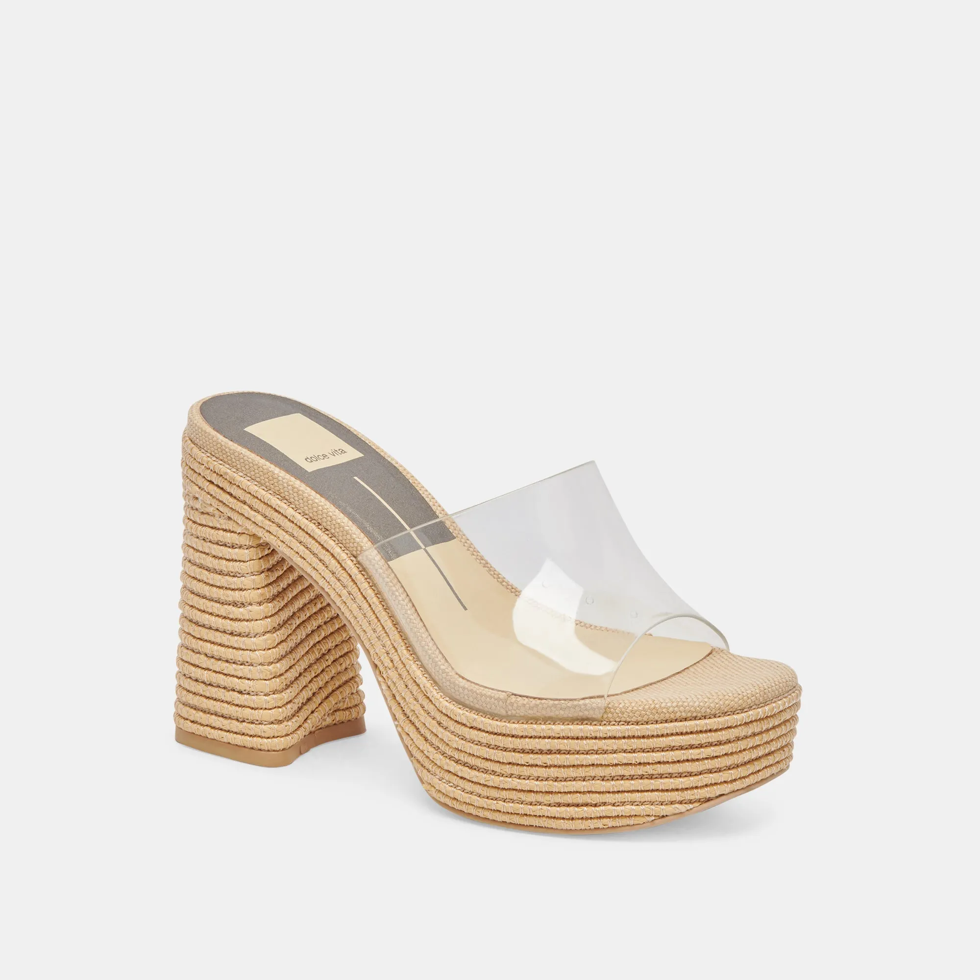 Retro Sandals Soft Sole High Heels LICHIA HEELS NATURAL VINYL