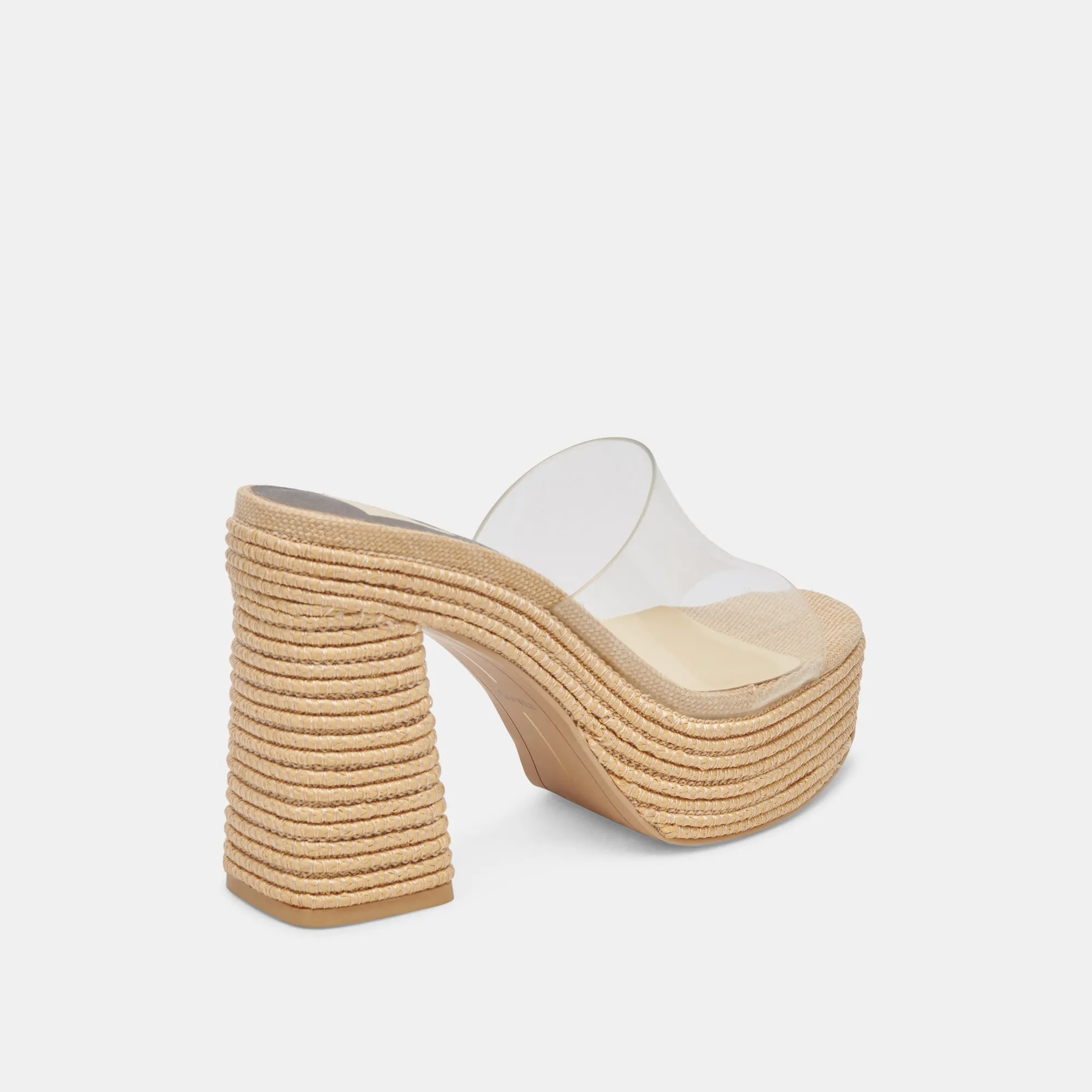 LICHIA HEELS NATURAL VINYL lace up closure