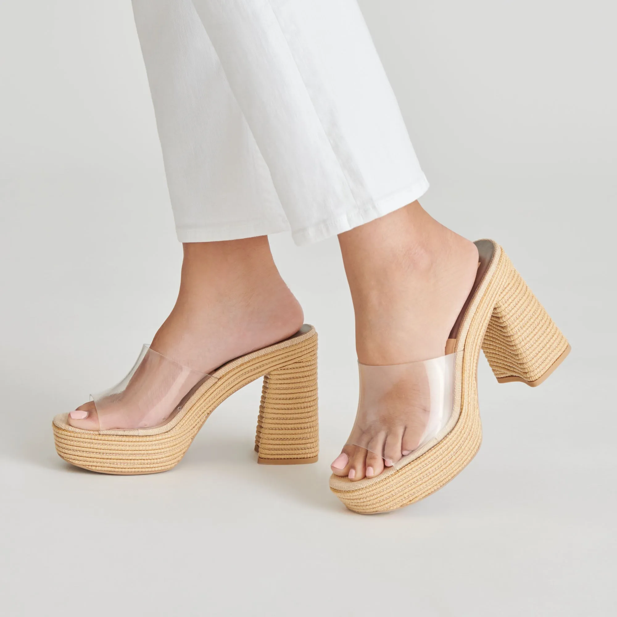 Retro Platform Heels LICHIA HEELS NATURAL VINYL