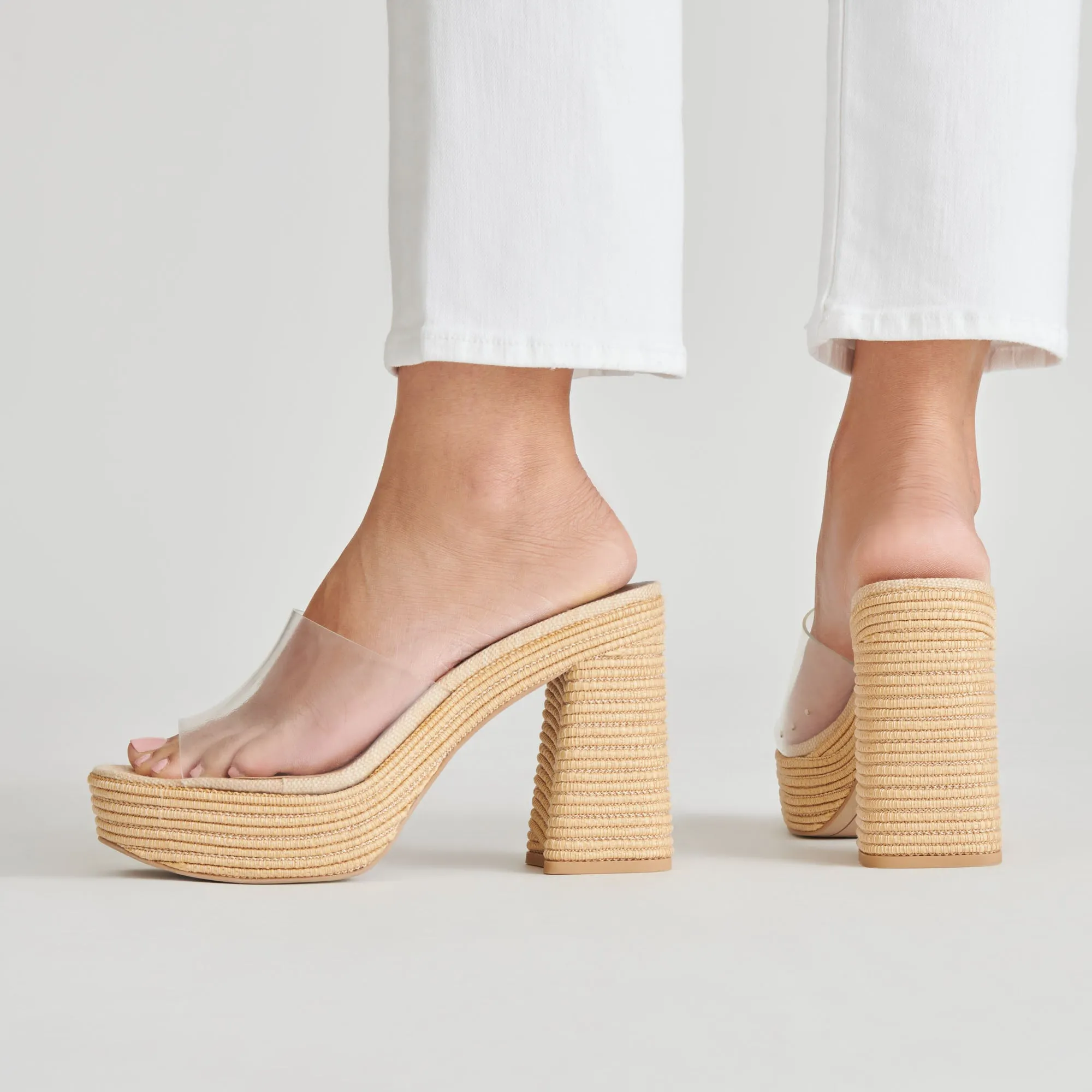 LICHIA HEELS NATURAL VINYL Metallic Evening Shoes Long Lasting