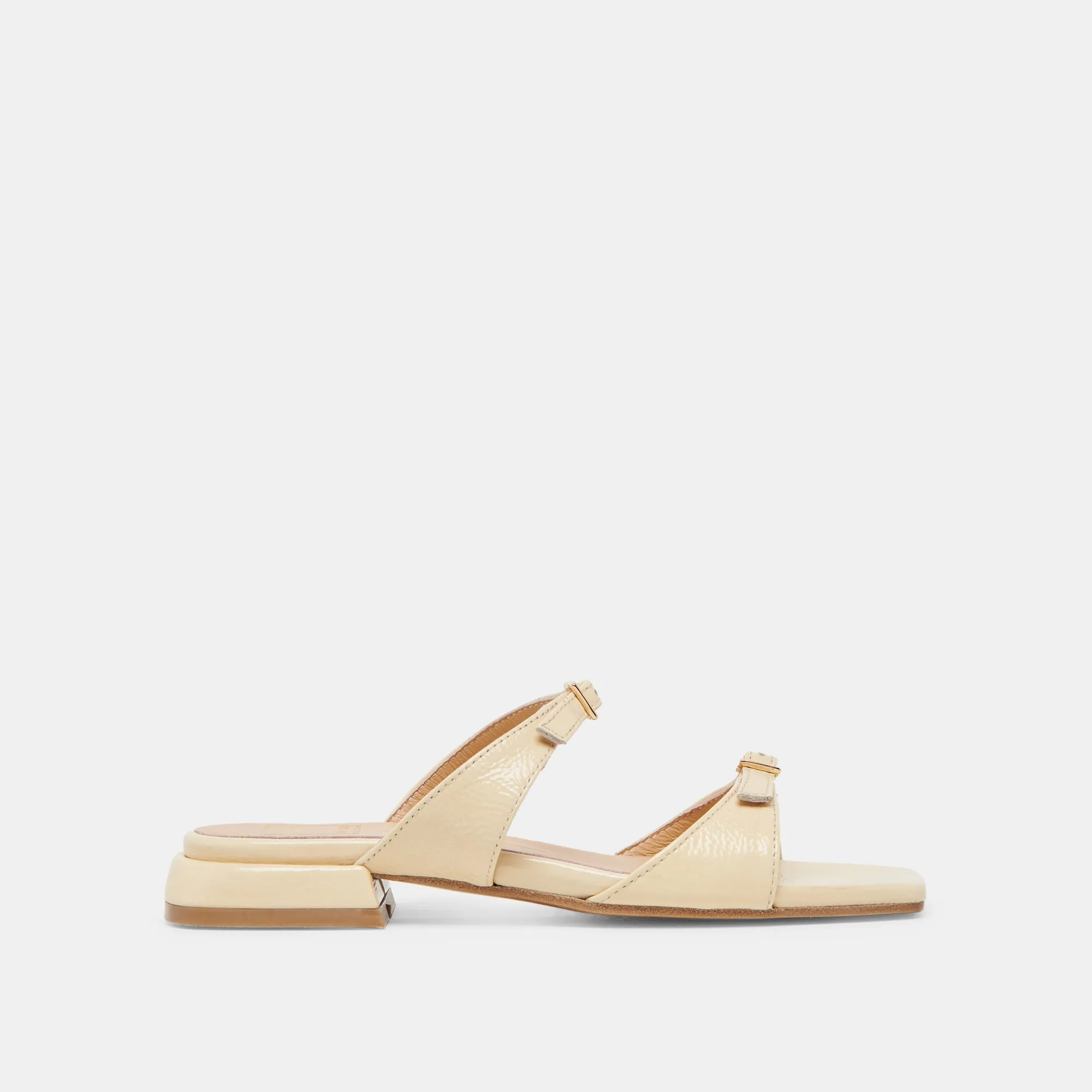 LAVERN SANDALS LIGHT YELLOW CRINKLE PATENT Summer Comfort Spring Ready