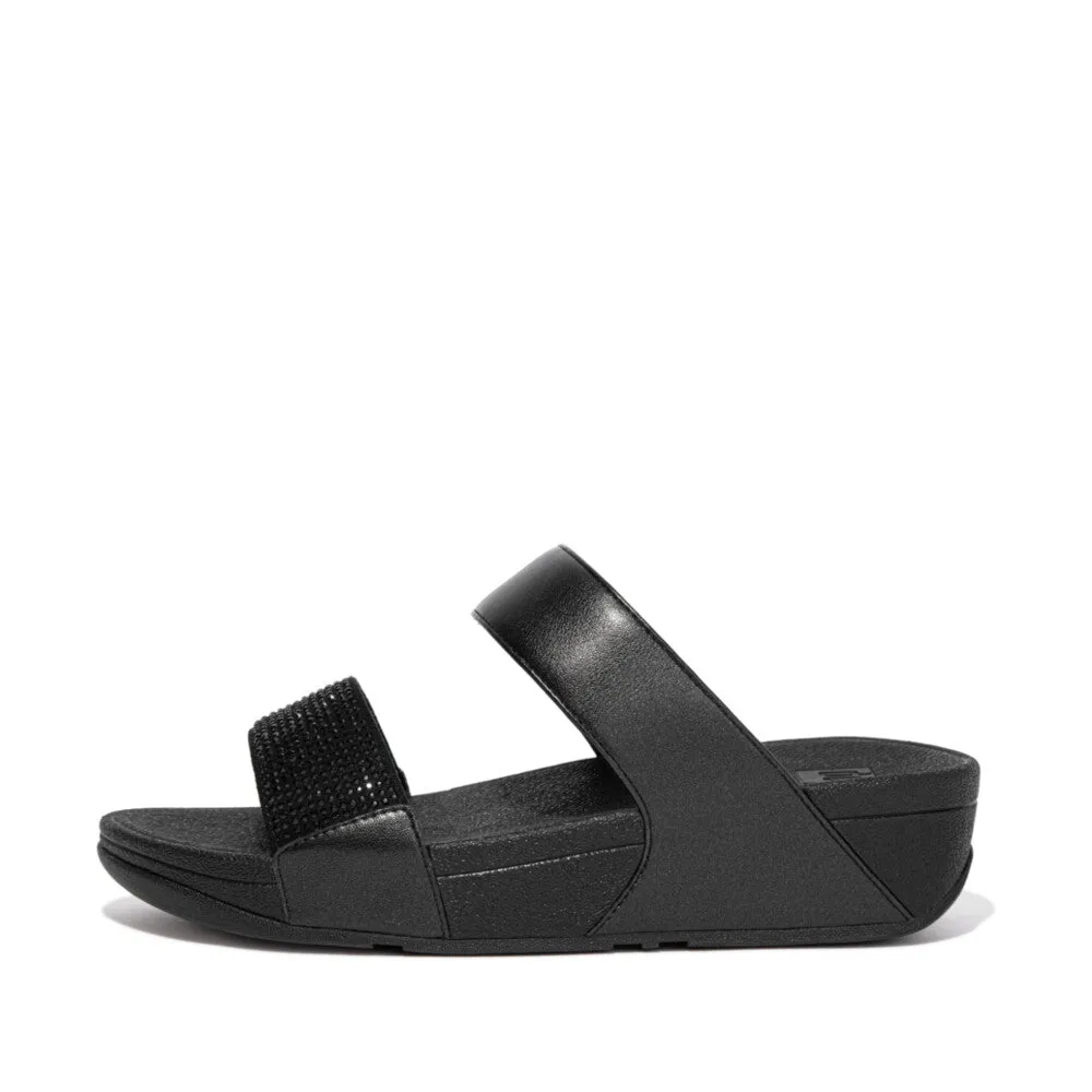 FitFlop LULU Crystal Slide Sandals Story Glow