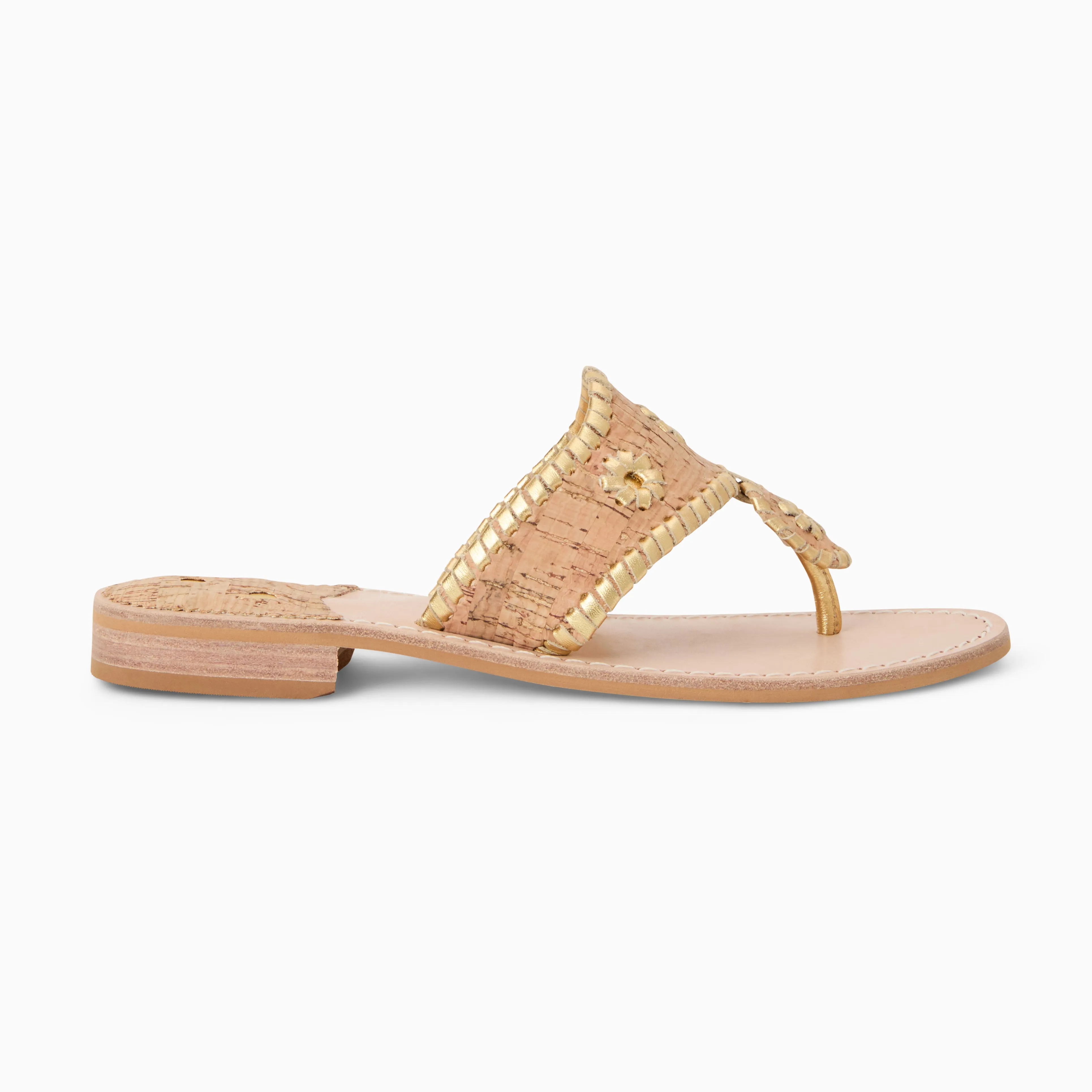 Jacks Wide Width Leather Flat Sandal Care Ease Slip On Style