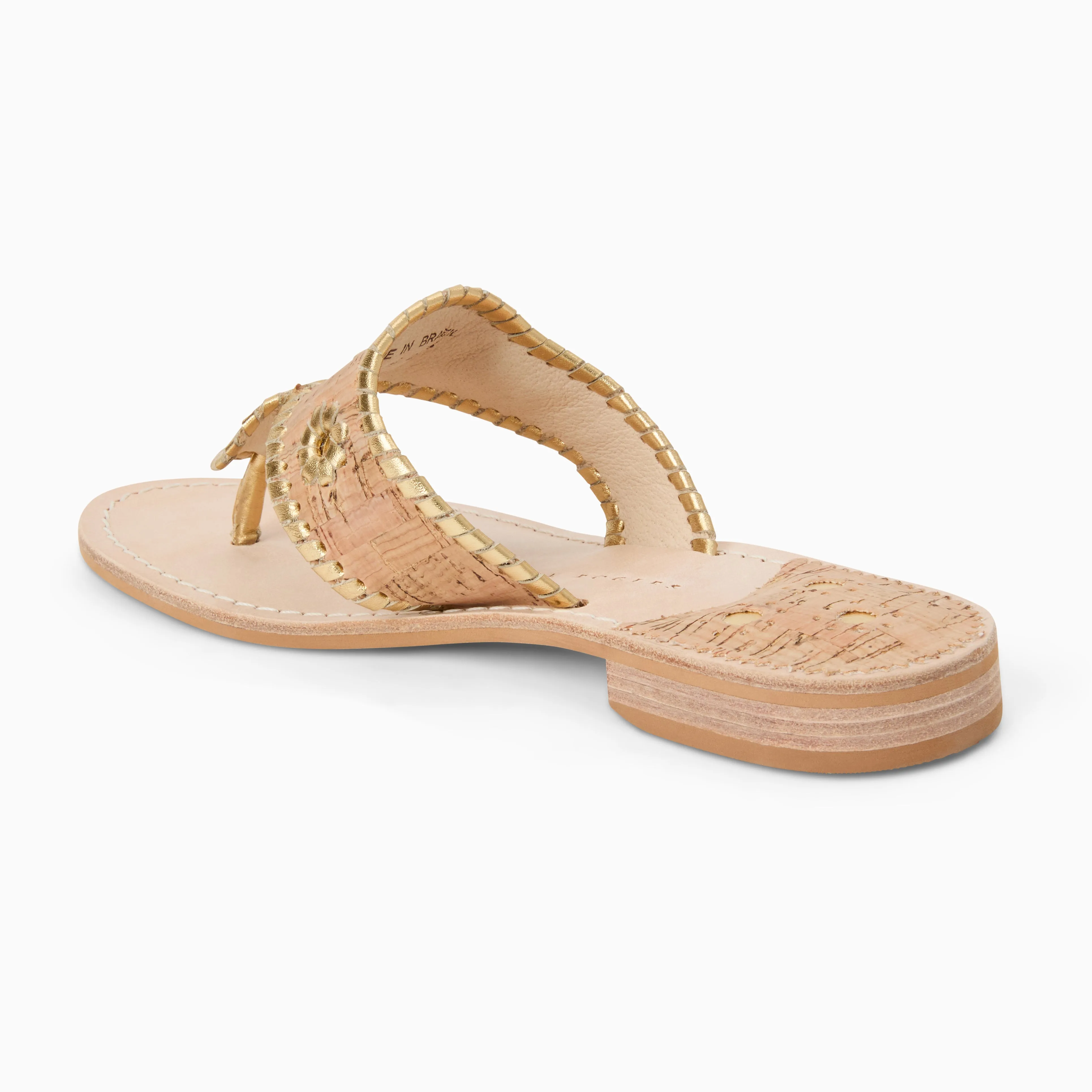 Jacks Wide Width Leather Flat Sandal Summer cool Comfort Tongue