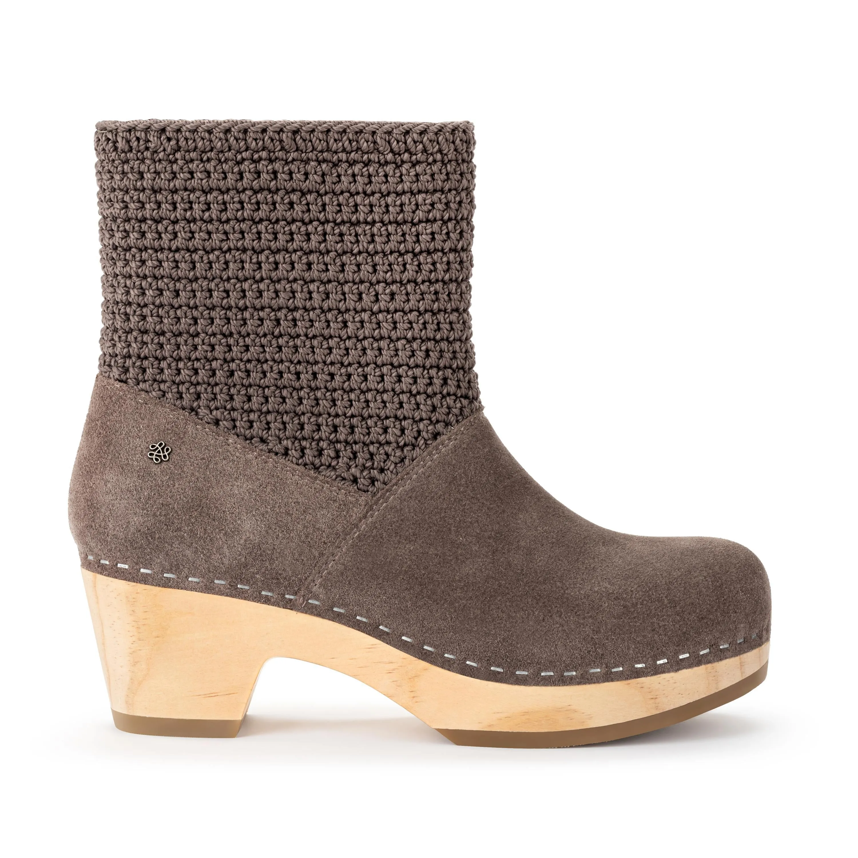 Paloma Clog Boot - Leather - Mushroom Suede Active Day Impact Resistance