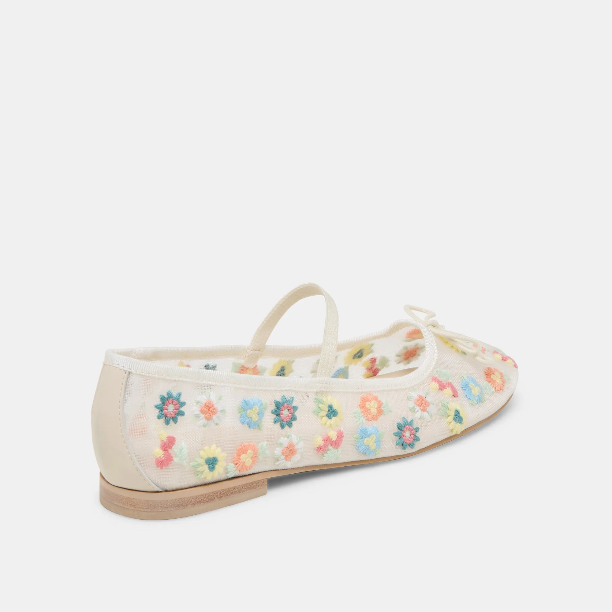 CADEL FLORAL BALLET FLATS IVORY FLORAL MESH Bold Pop