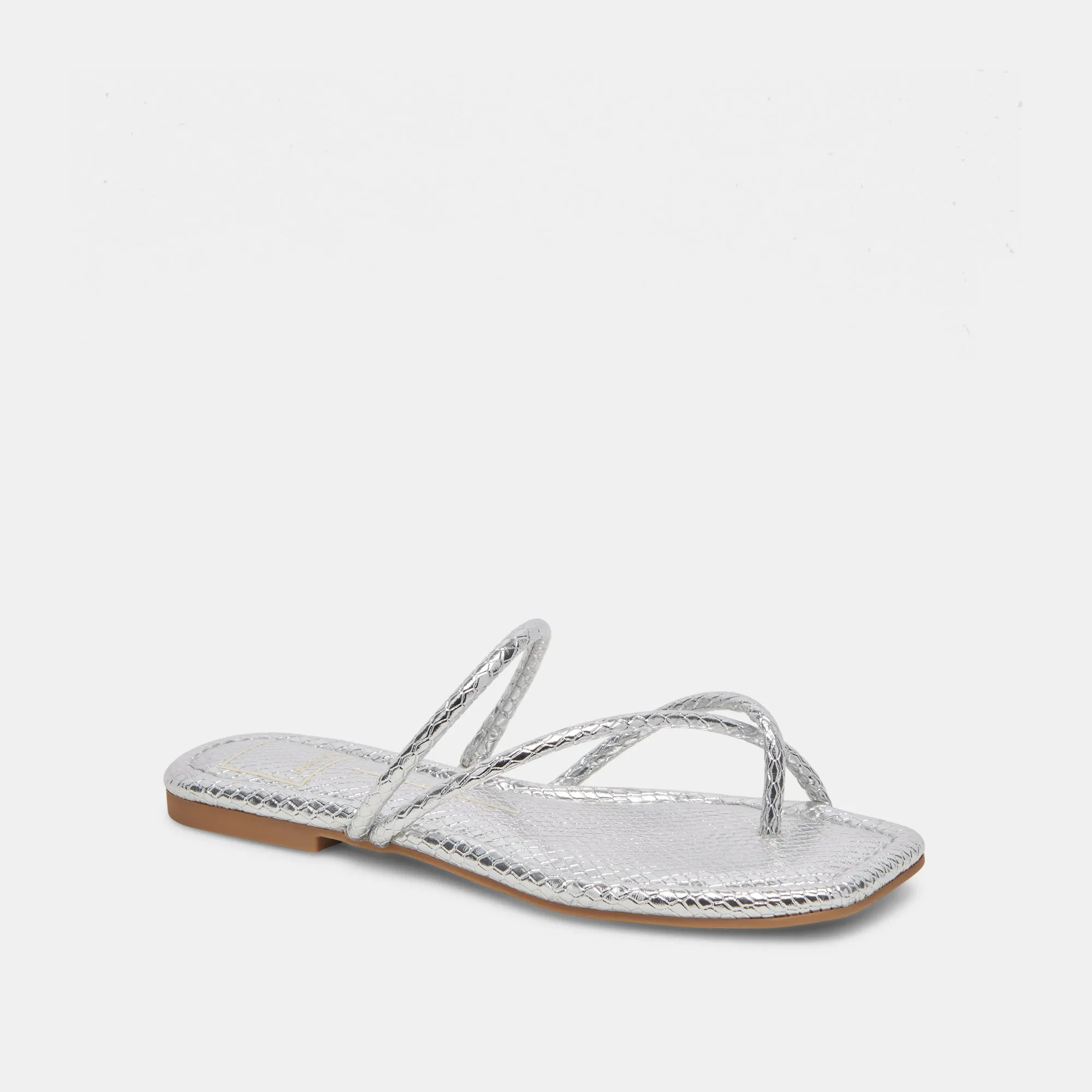 Premium Comfort Multi Use LEANNA SANDALS SILVER EMBOSSED STELLA
